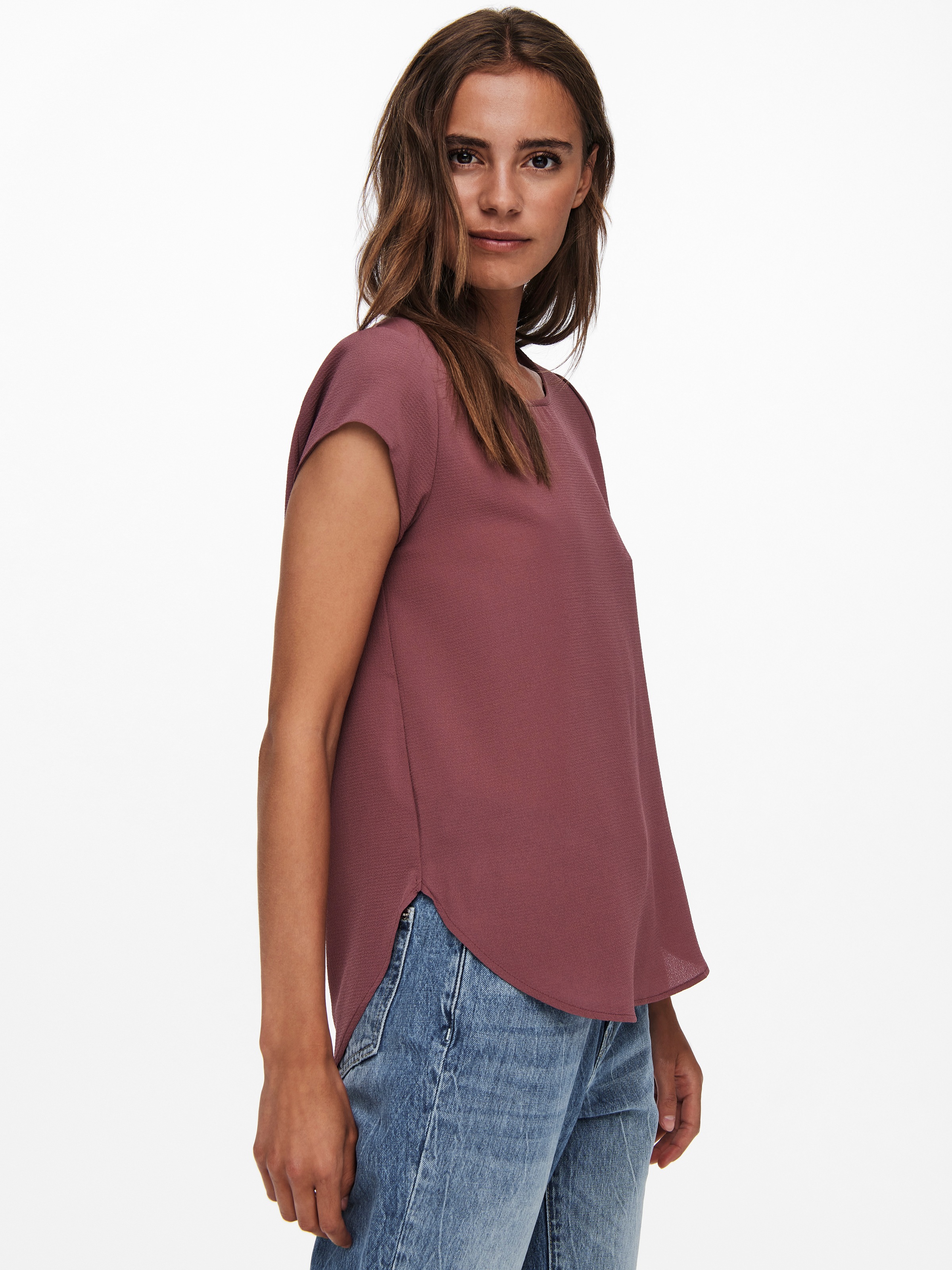 ONLY Kurzarmbluse "ONLVIC – feminines Blusenshirt in lockerer Form", regula günstig online kaufen