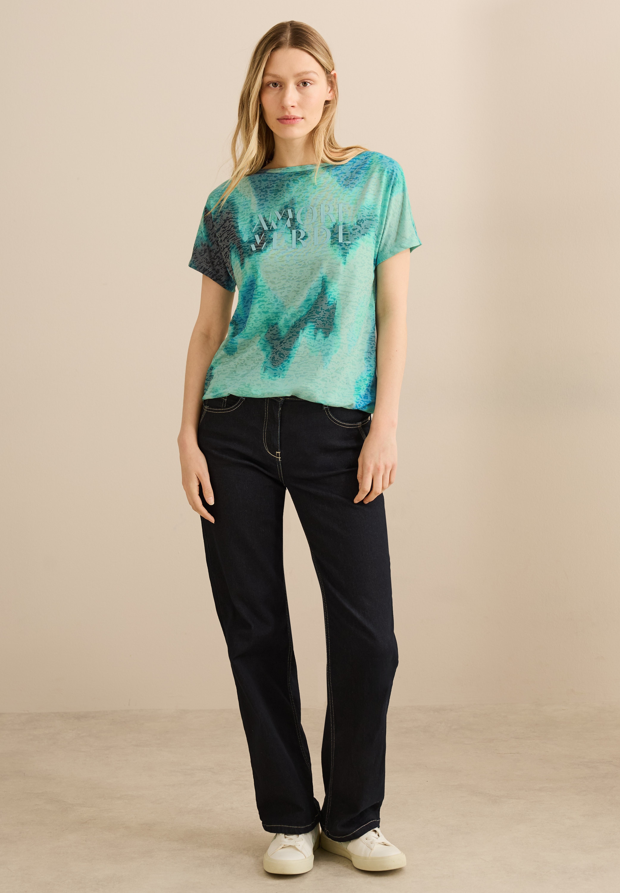 Cecil Print-Shirt, mit U-Boot-Ausschnitt