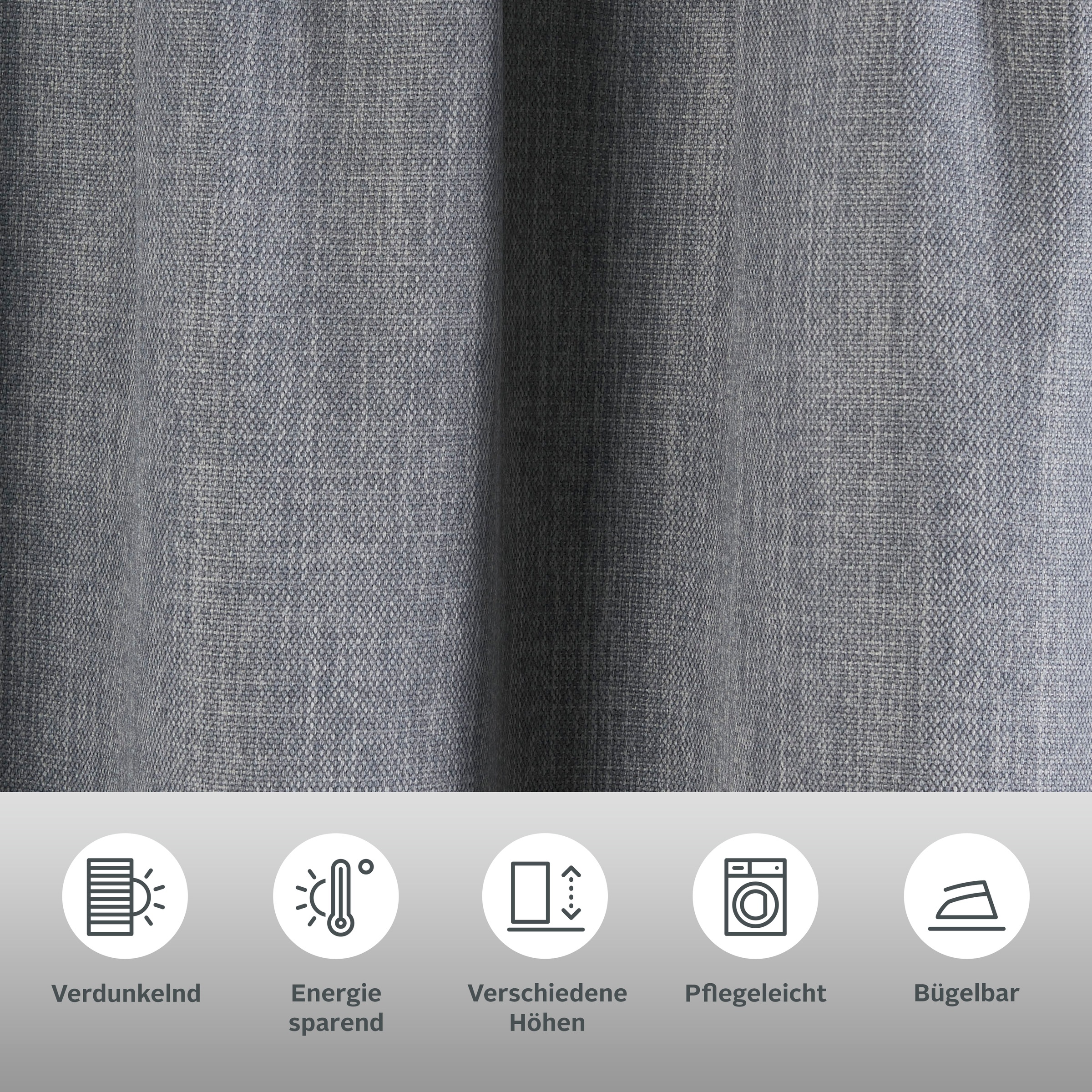 Thumbnail - Bruno Banani Verdunkelungsvorhang "Bela" Kräuselband 1 Stk. tlg. blickdicht, meliert, verschiedene Größen