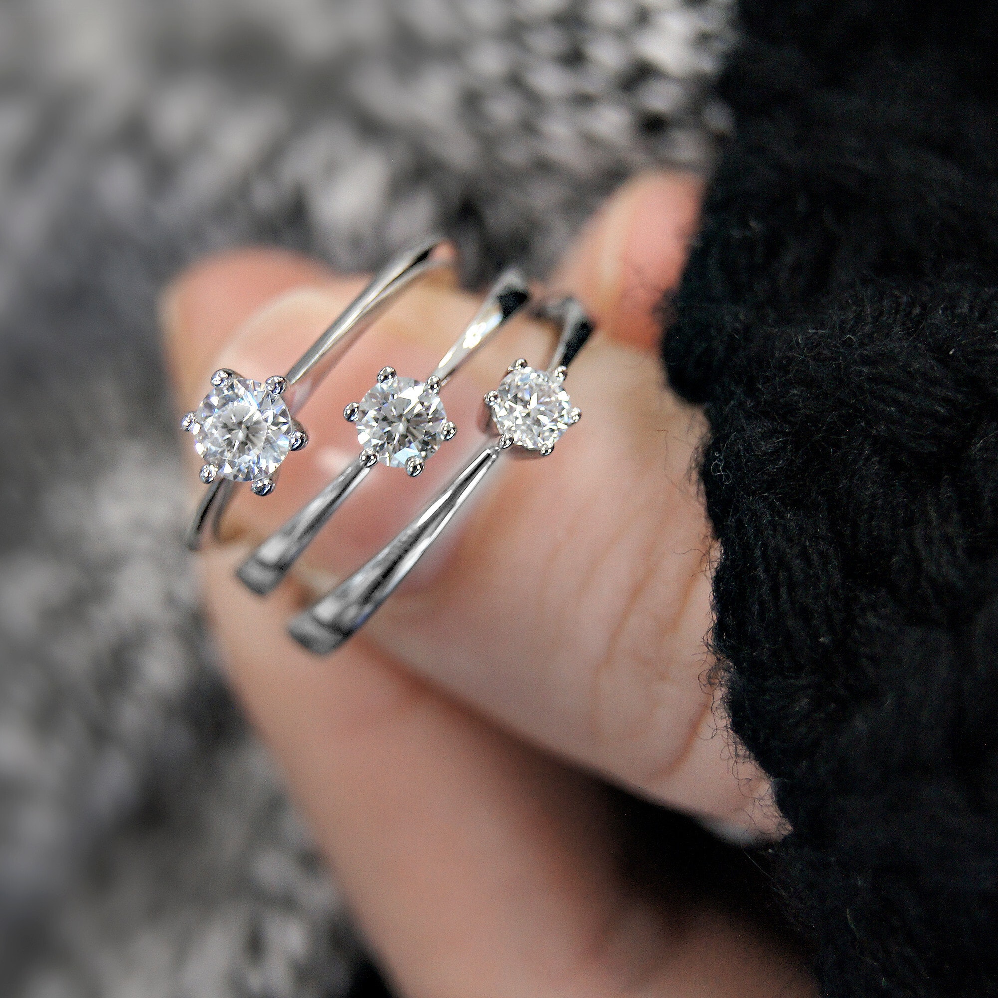 ONE ELEMENT Goldring »Zirkonia Ring aus 333 Weißgold«, Damen Gold Schmuck
