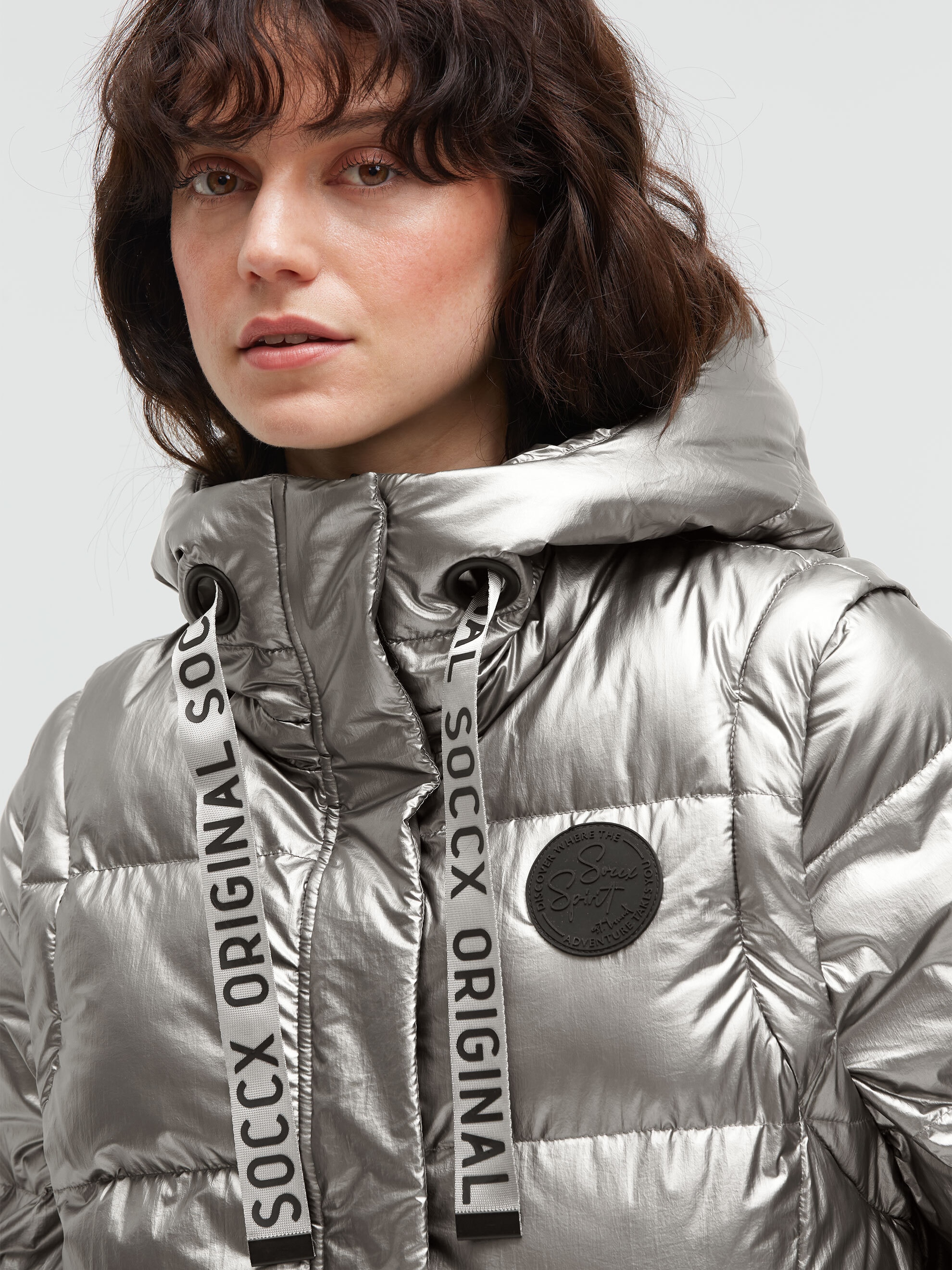 SOCCX Winterjacke mit Kapuze mit abnehmbaren Ärmeln