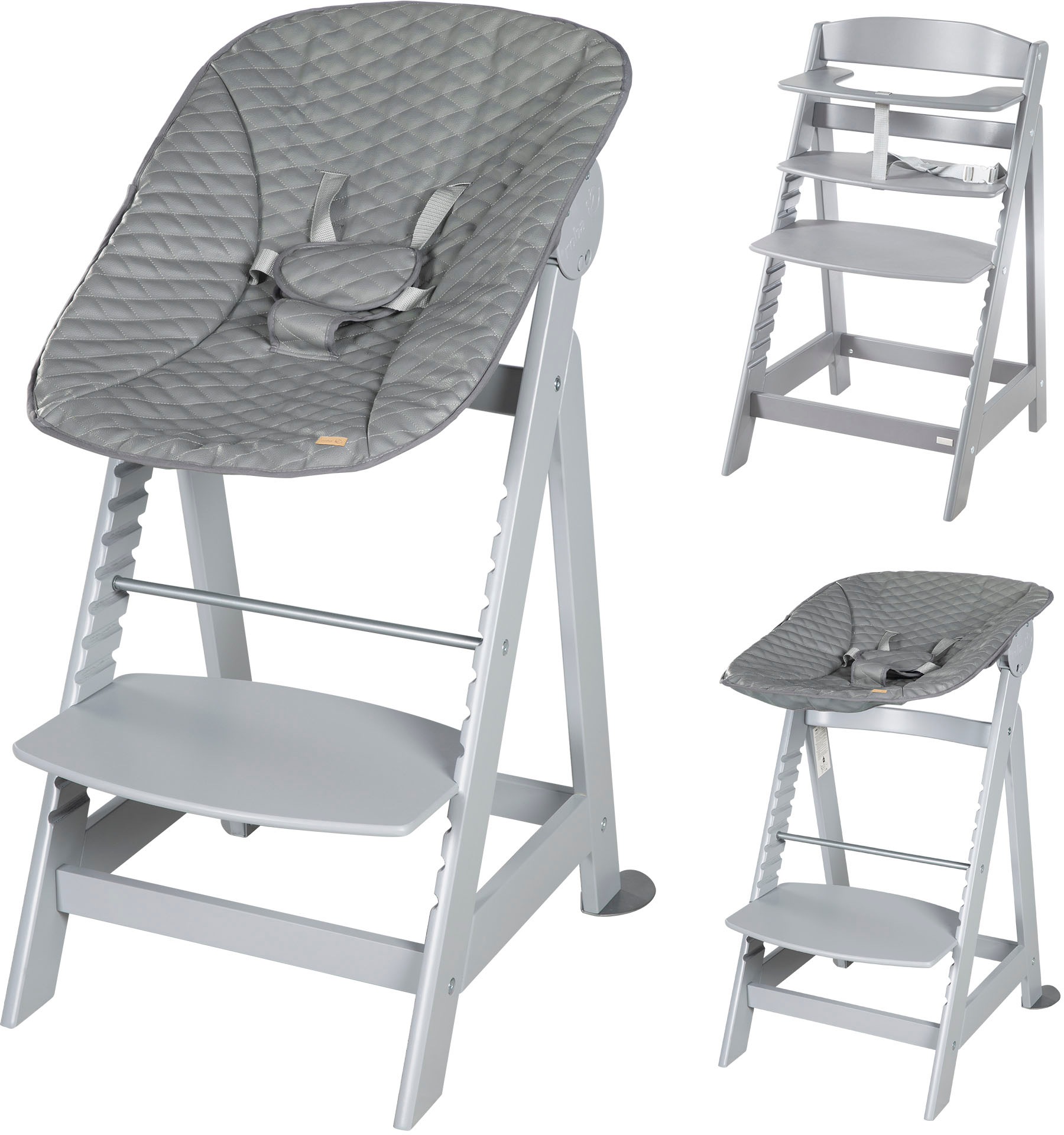 roba Hochstuhl "Treppenhochstuhl 2-in-1 Set Born Up taupe" () mit Neugebore günstig online kaufen