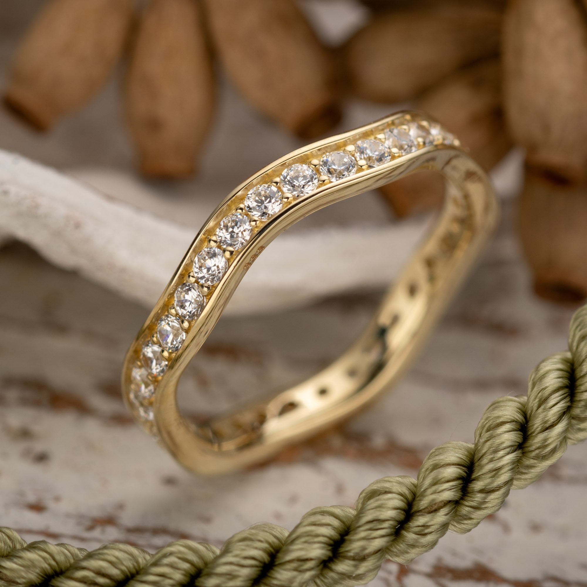 Orolino Fingerring »333/- Gelbgold glanz synth. Zirkonia«