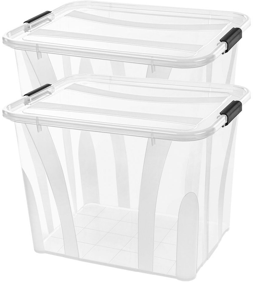 Siena Home Aufbewahrungsbox "Anzio", (Set, 2 St.), Kunststoff, 100% recyclebar