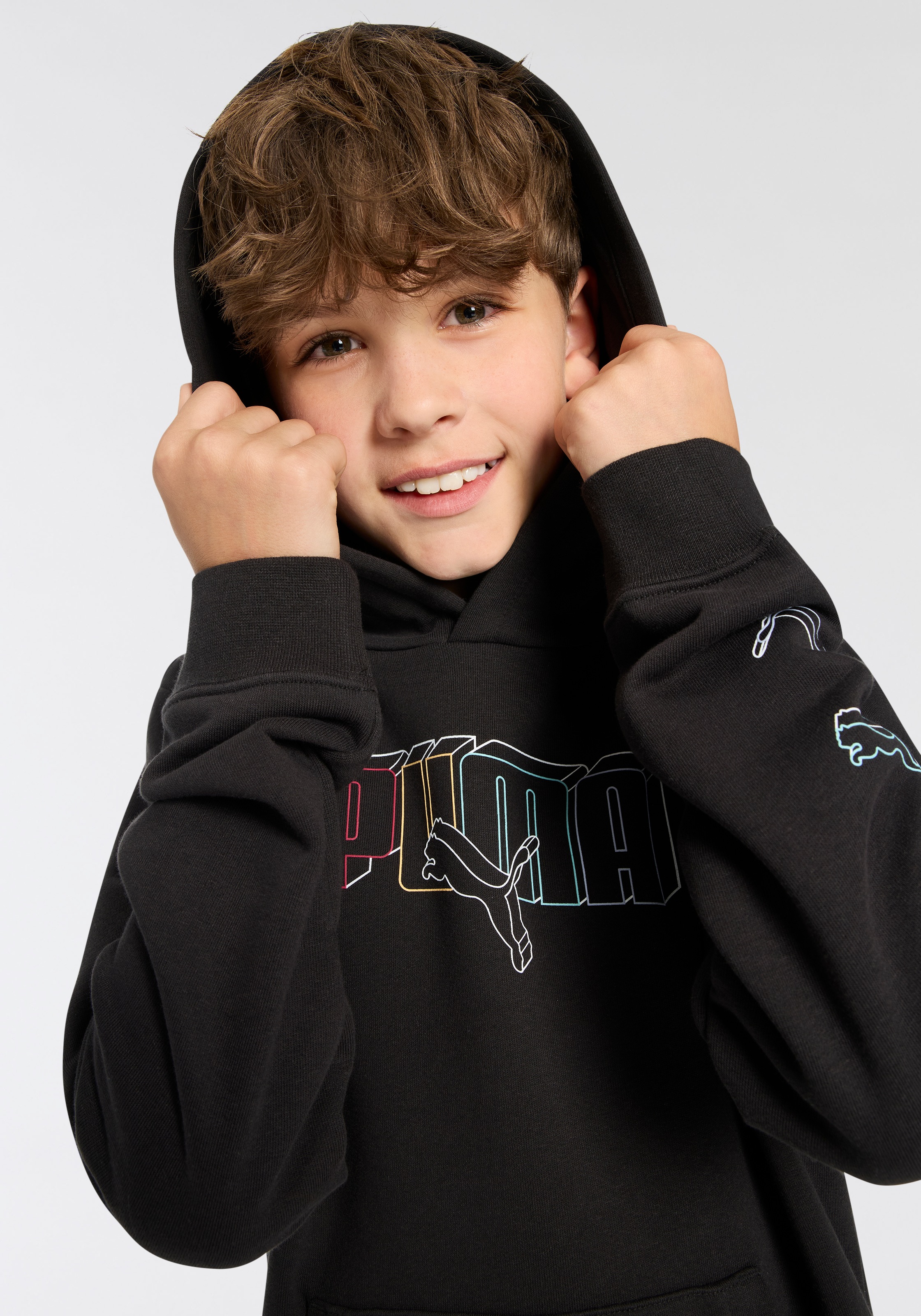 Thumbnail - PUMA Kapuzensweatshirt "ESS LOGO LAB EXECUTION HOODIE TR B", mit Print-Applikation, mit Kängurutasche, mit Kapuze