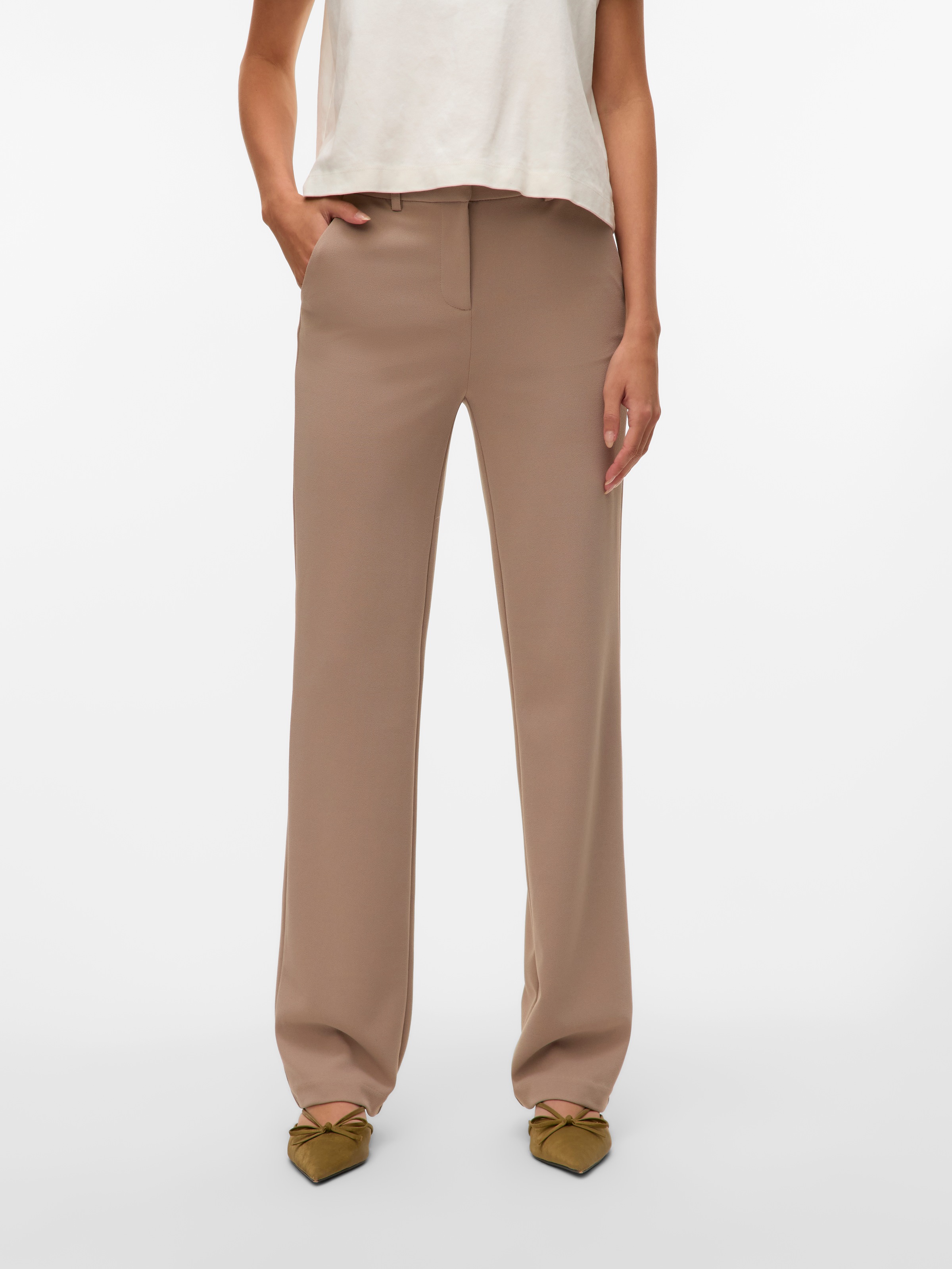 Vero Moda "VMZAMIRA MW SLIM STRAIGHT PANT NOOS" mit Gürtelschlaufen günstig online kaufen
