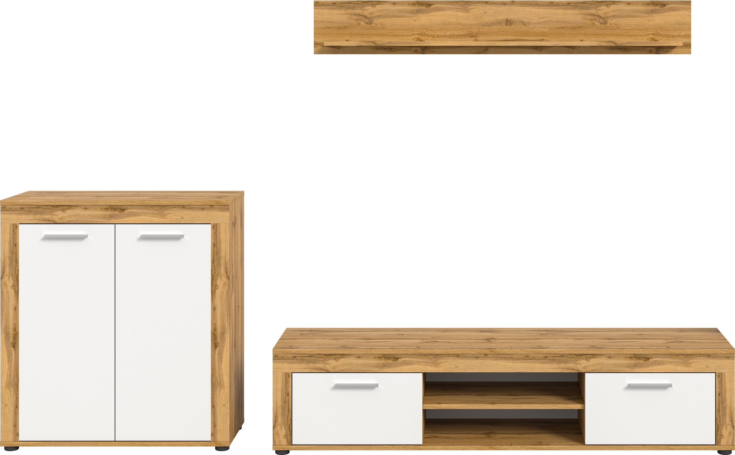 INOSIGN Wohnzimmer-Set "Aosta, Breite 255cm, bestehend aus Highboard, Lowbo günstig online kaufen