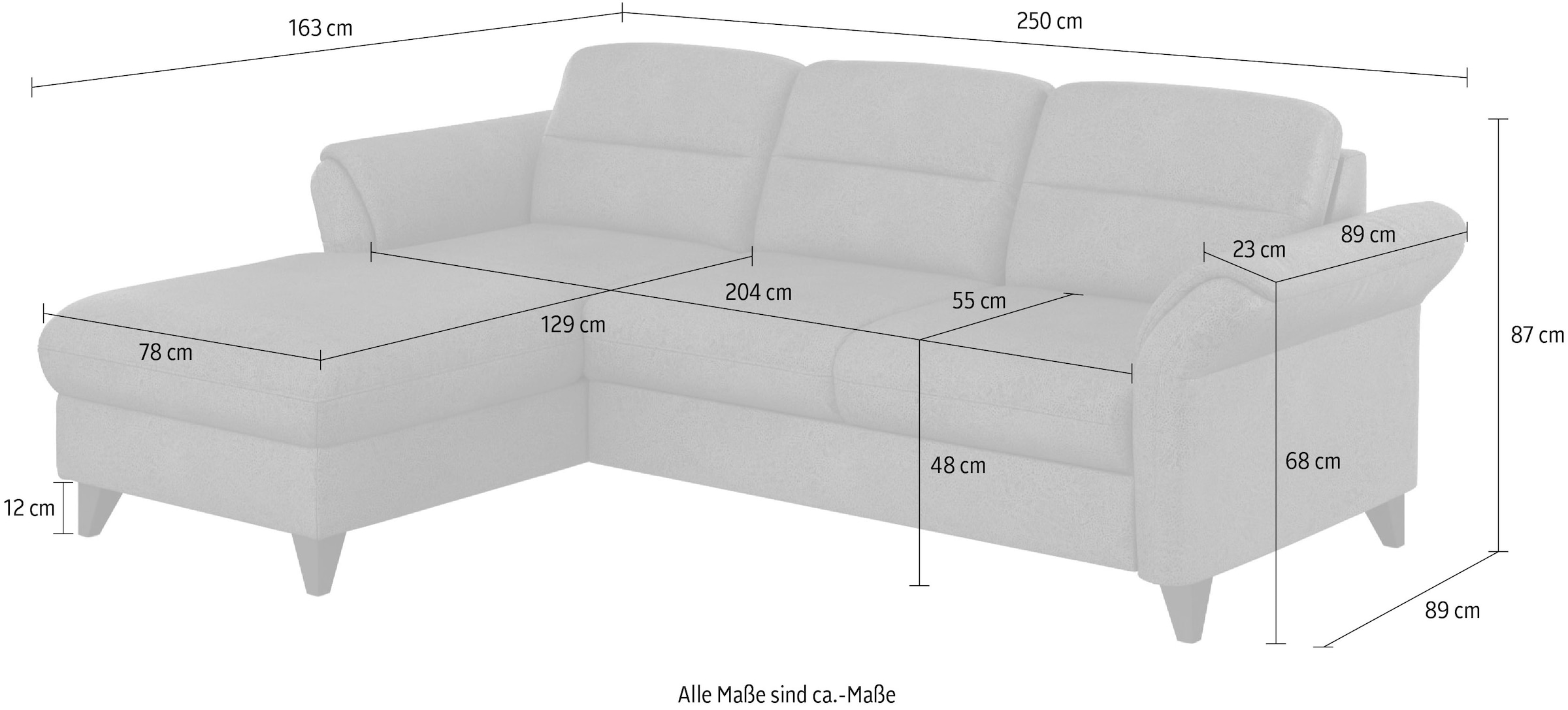 sit&more Ecksofa »Mellum L-Form«, Federkern, wahlweise mit Bettfunktion, Bettkasten und Armteilfunktion