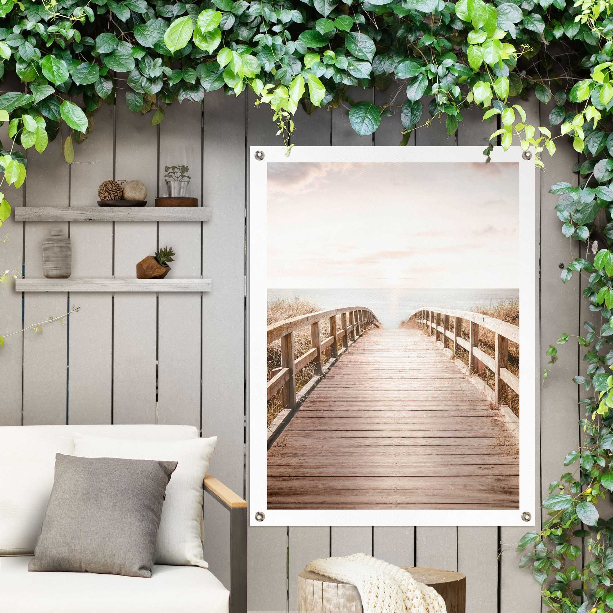 Poster BAUR kaufen für Garten oder | »Brücke Balkon Reinders! Outdoor zum Strand«,