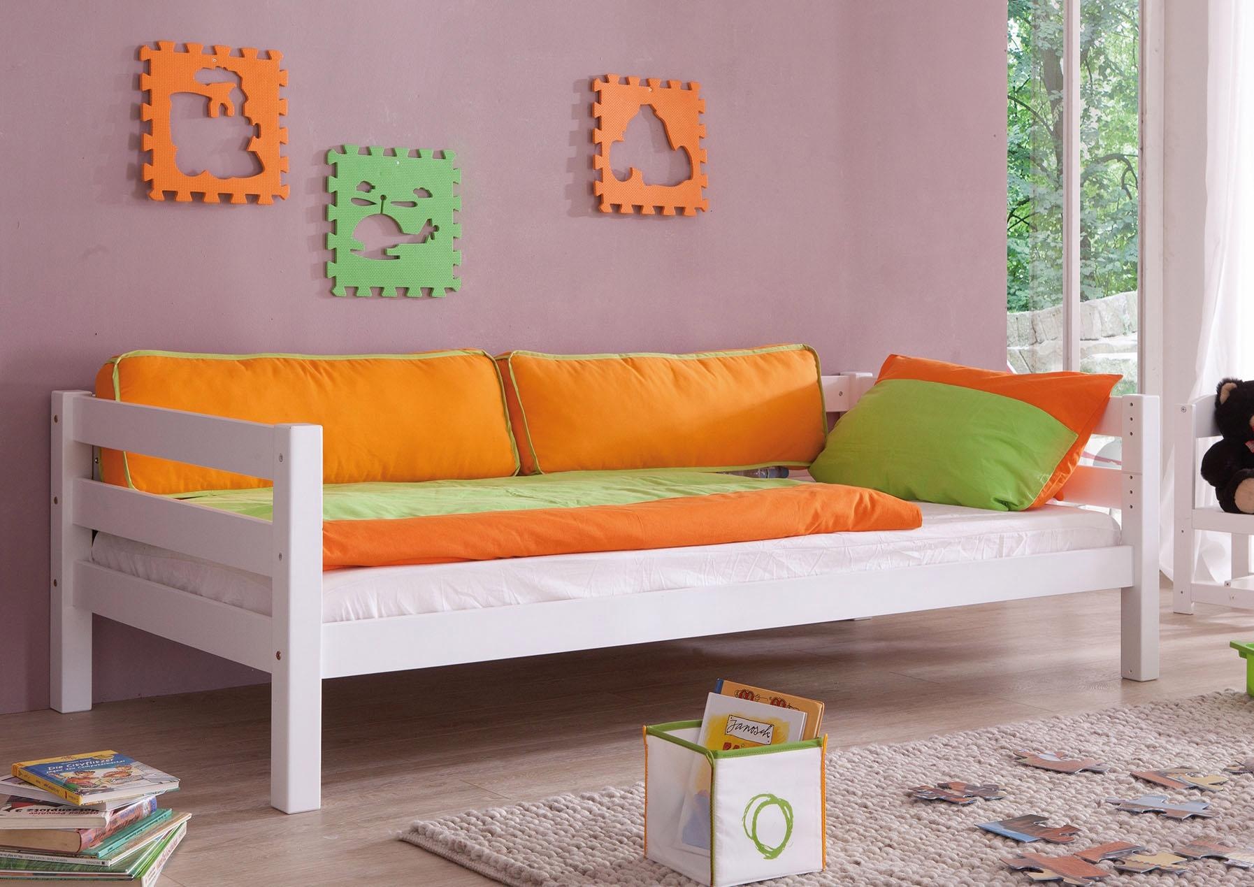 Relita Hochbett »Eliyas«, inkl. Rolllattenrost, mit Leiter u. Rutsche, massive Buche