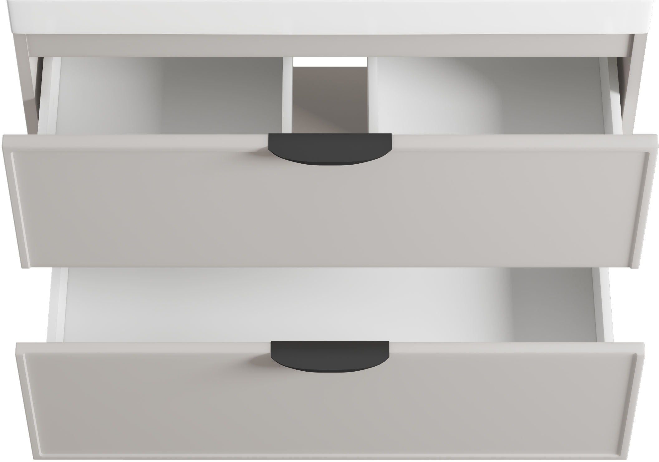 Thumbnail - welltime Waschtisch "FLOW SIMPLE mit Waschbecken, Breite 60 oder 80cm, modernes Design" Schrank mit 2 Schubladen, Soft-C...