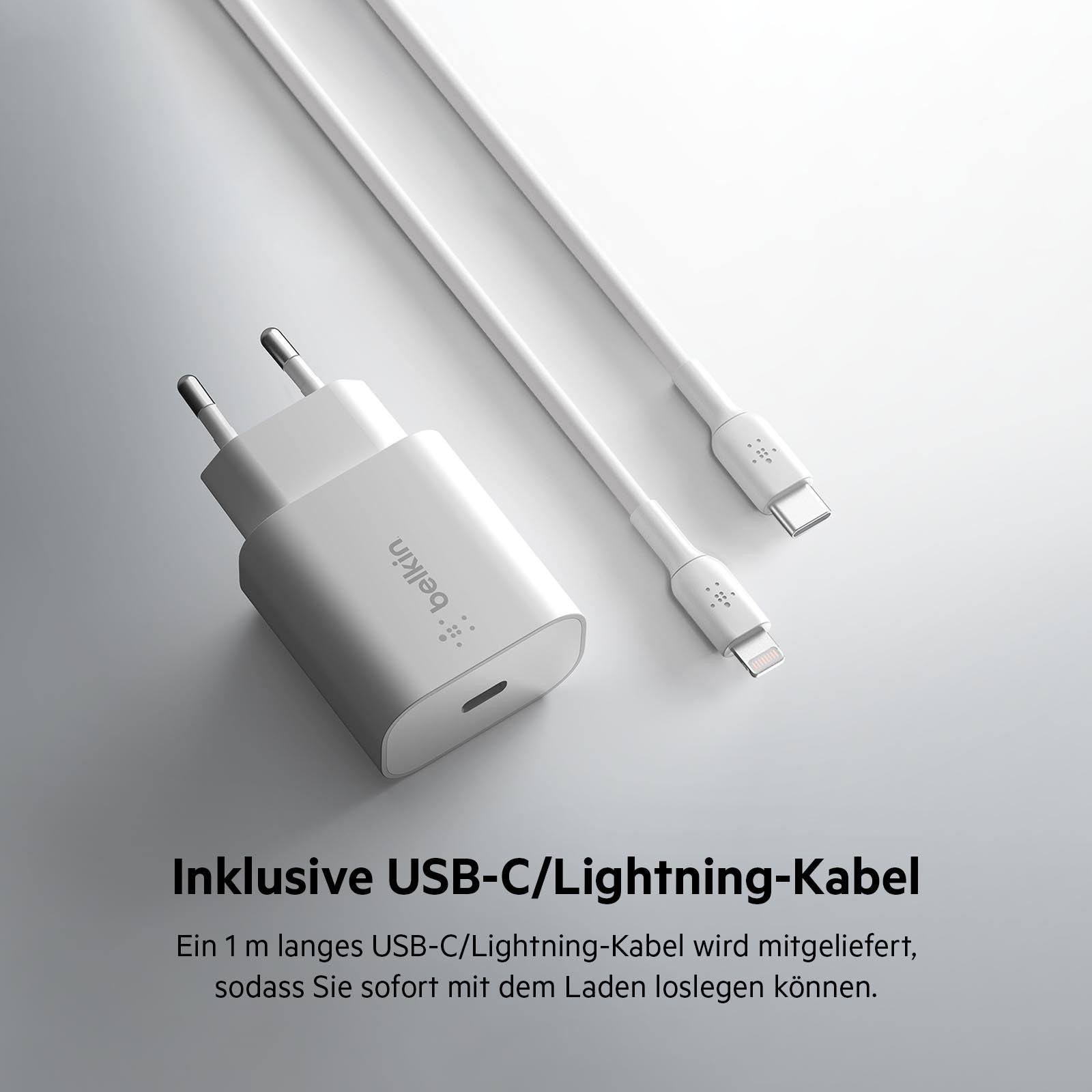 USB-Ladegerät »25W USB-C Ladegerät PowerDelivery, light. Kabel 1m«