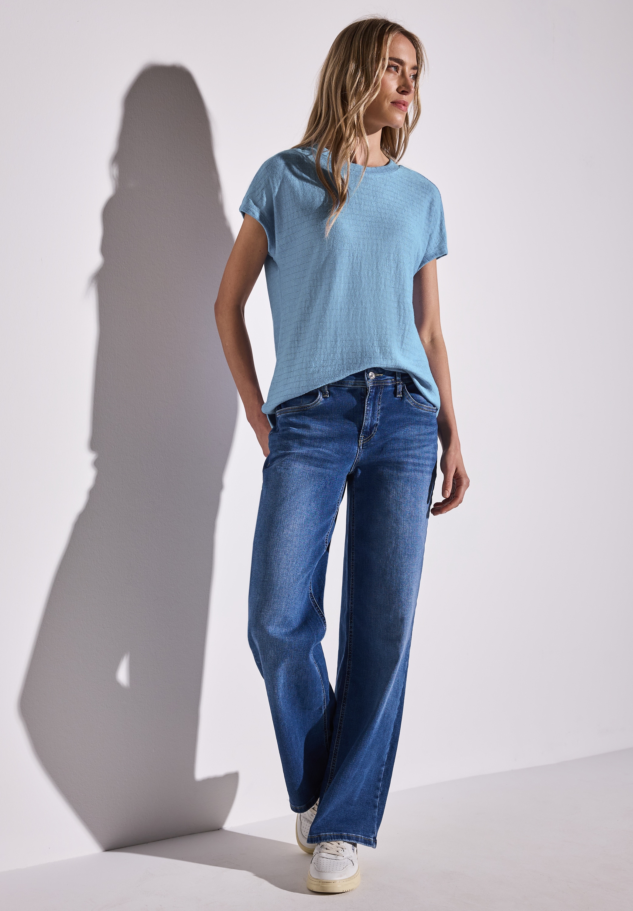 STREET ONE T-Shirt, aus softem Materialmix