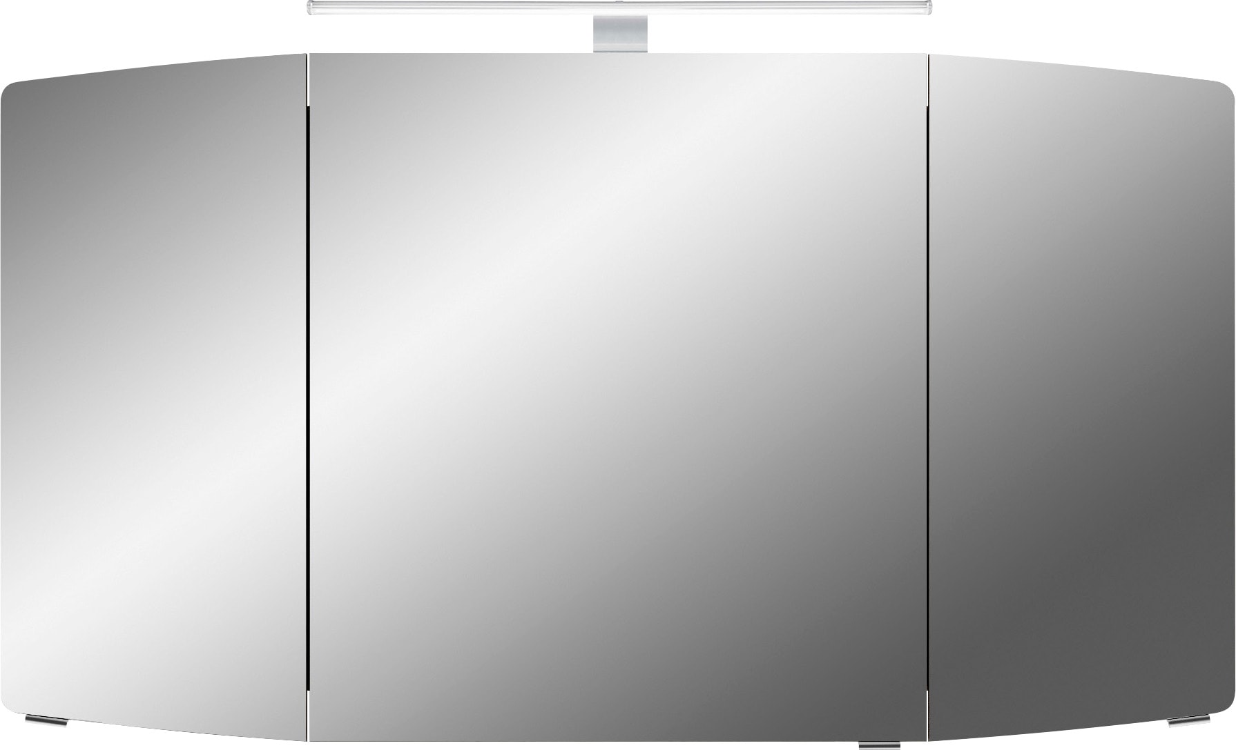 Saphir Badmöbel-Set »Cassca Sprint 2-teilig Mineralmarmor-Waschtisch mit LED-Spiegelschrank«, (2 St.), Waschplatz 121 cm breit mit 5 Türen, 2 Schubladen, inkl. Türdämpfer