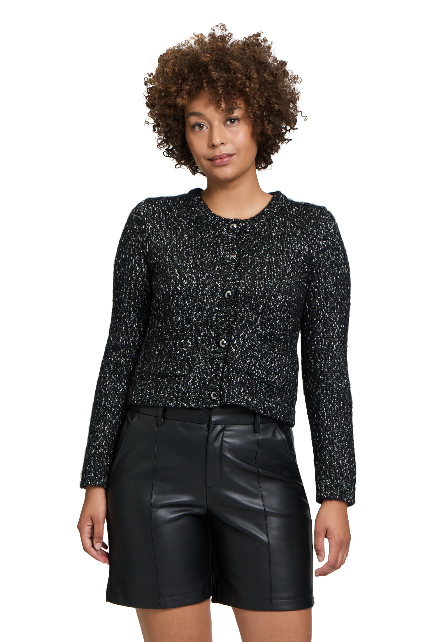 Cartoon Strickjacke "Damen Cardigan mit Rundhalsausschnitt", 1 Stk. Taschen günstig online kaufen