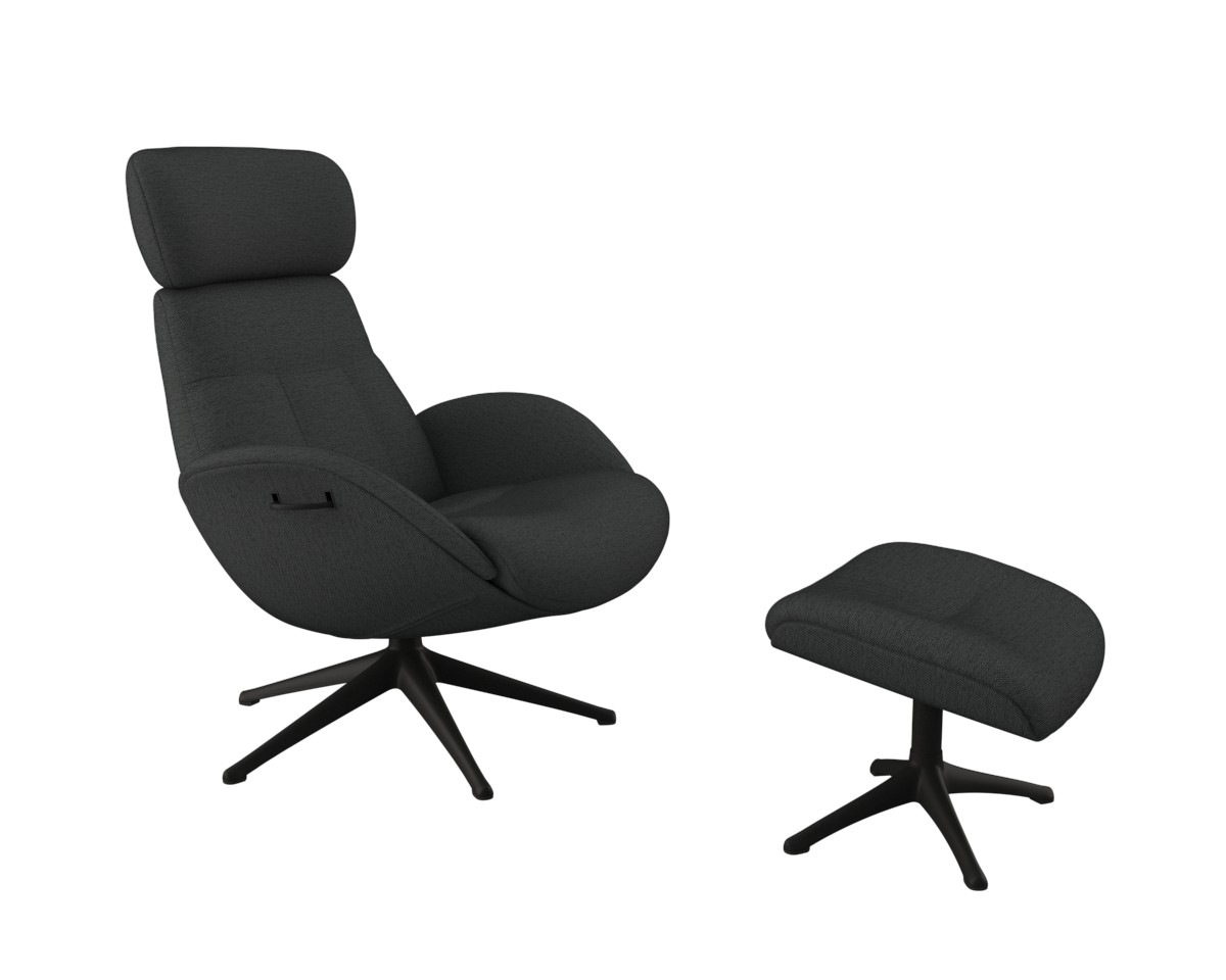 FLEXLUX Relaxsessel »Relaxchairs Elegant«, Premium Komfort, Rücken- & Kopfteilverstellung, drehbar, Fuß schwarz