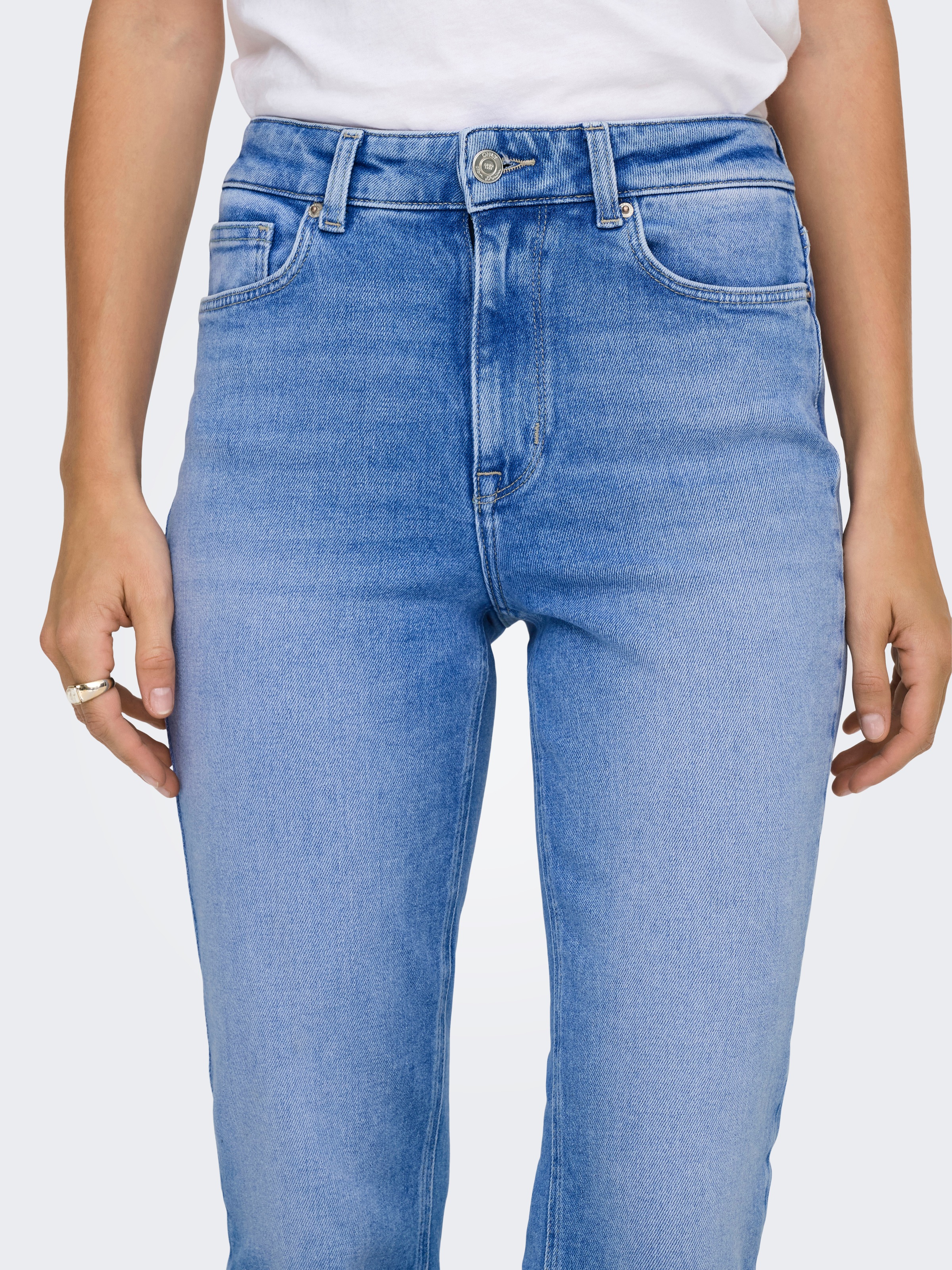 Thumbnail - ONLY Straight-Jeans "ONLEMILY STRETCH HW ST AK DNM REA053NOOS" knöchellang, gerade Form, helle Waschung