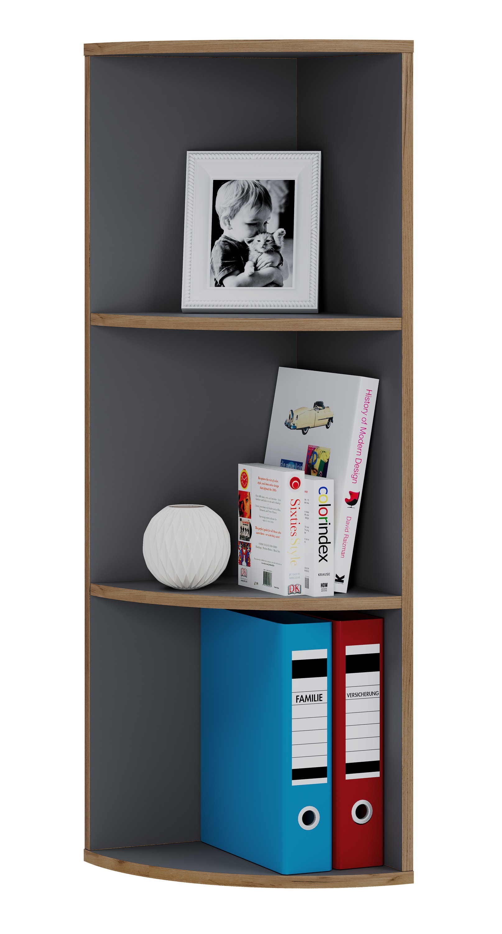 VCM Bücherregal "Elegantes Holzregal Eckregal Regal Salia 3fach" 1 Stk. tlg günstig online kaufen