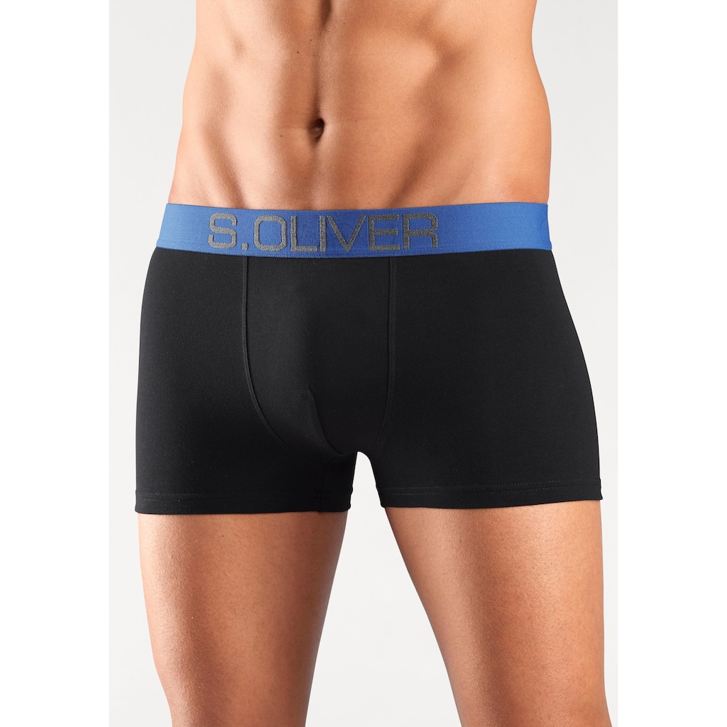 s.Oliver Boxer »Boxershorts für Herren«, (Packung, 4 St.), mit kontrastfarbenem Webbund