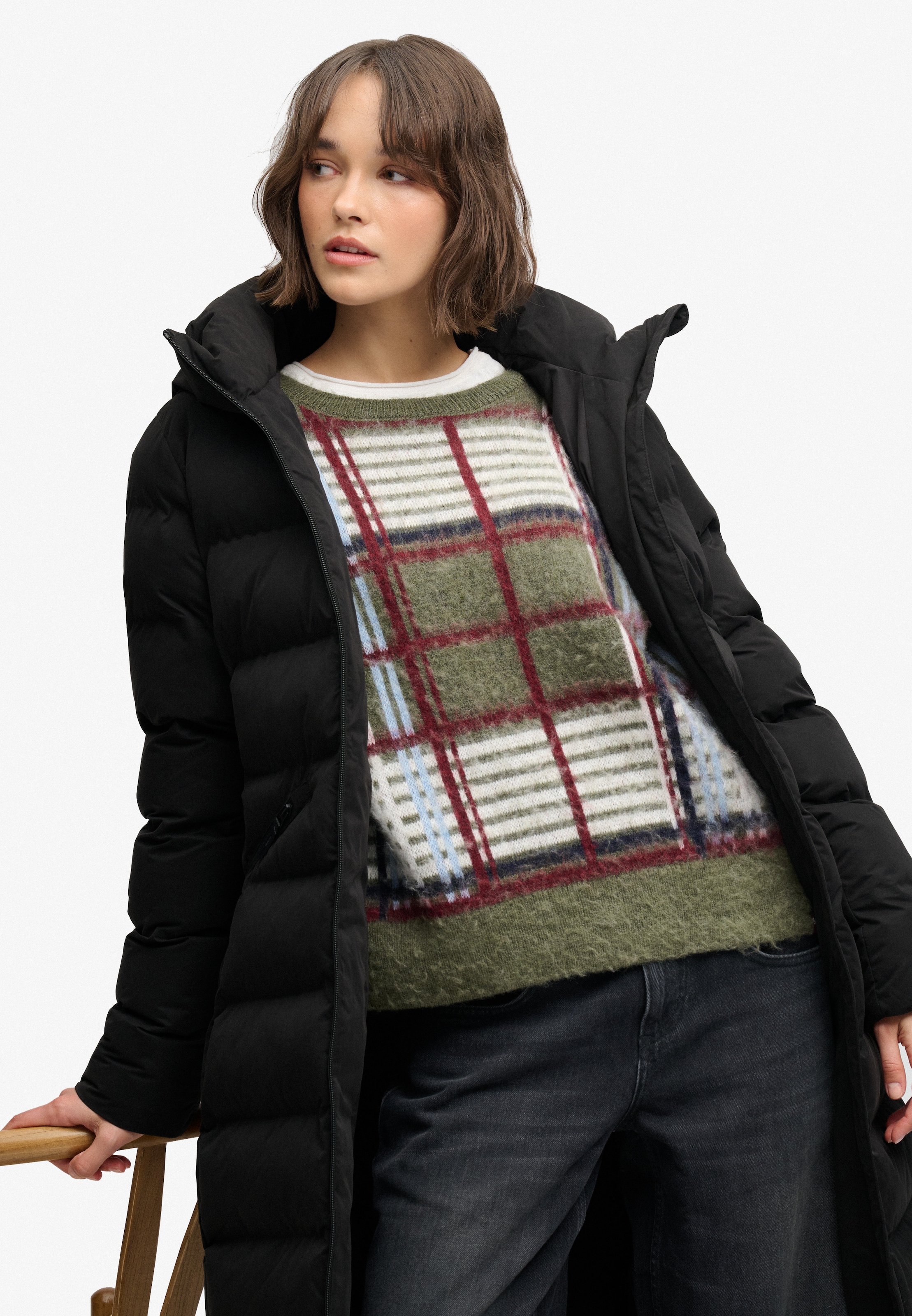 Superdry Steppjacke »CITY LONGLINE MICROFIBRE JKT« Kunstfaser, relaxed fit