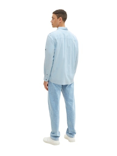 TOM TAILOR Langarmhemd, aus feiner Chambray-Qualität
