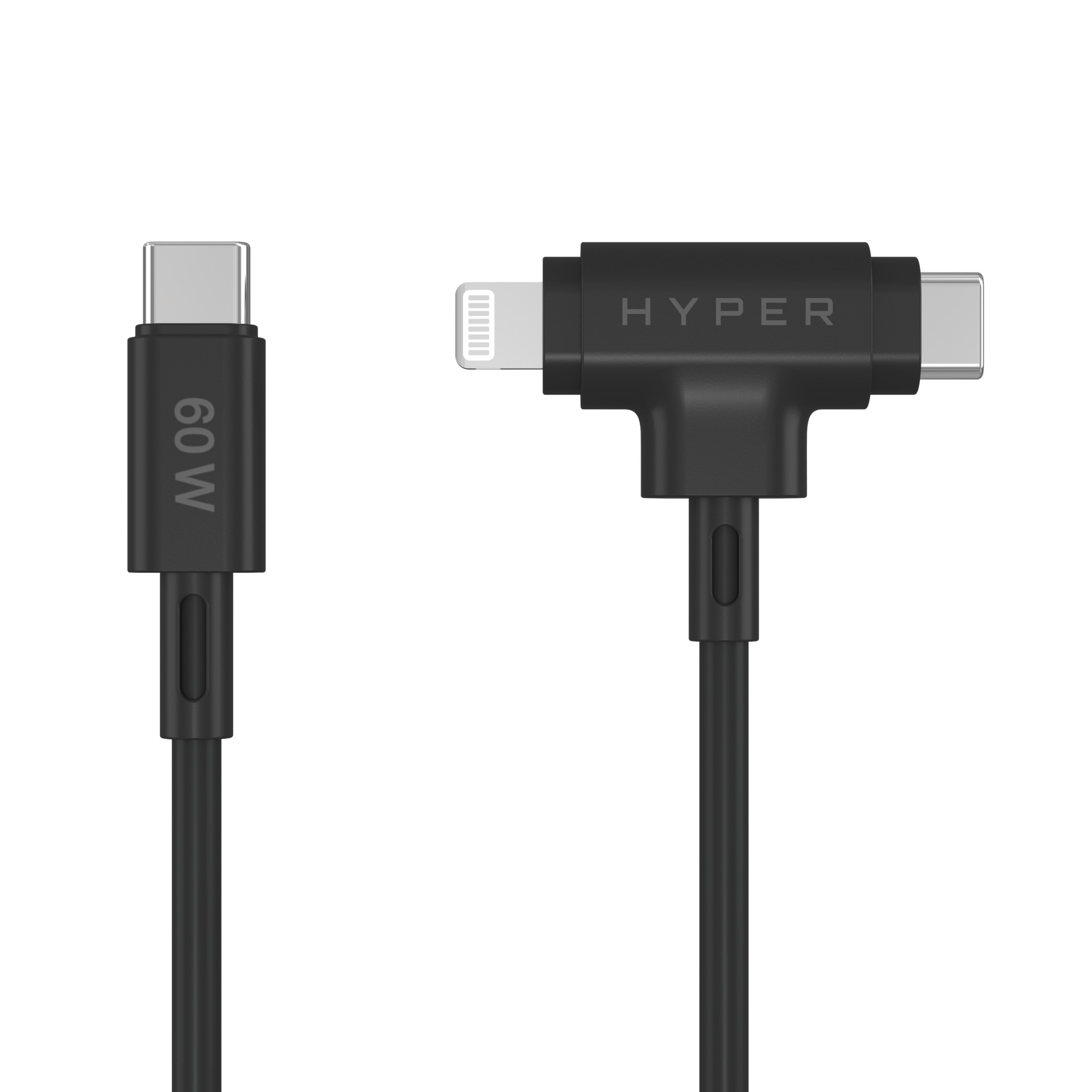 Targus USB-Kabel »HyperJuice Silicone USB-C zu USB-C Lightning Hybrid 60W«, USB-C-Lightning