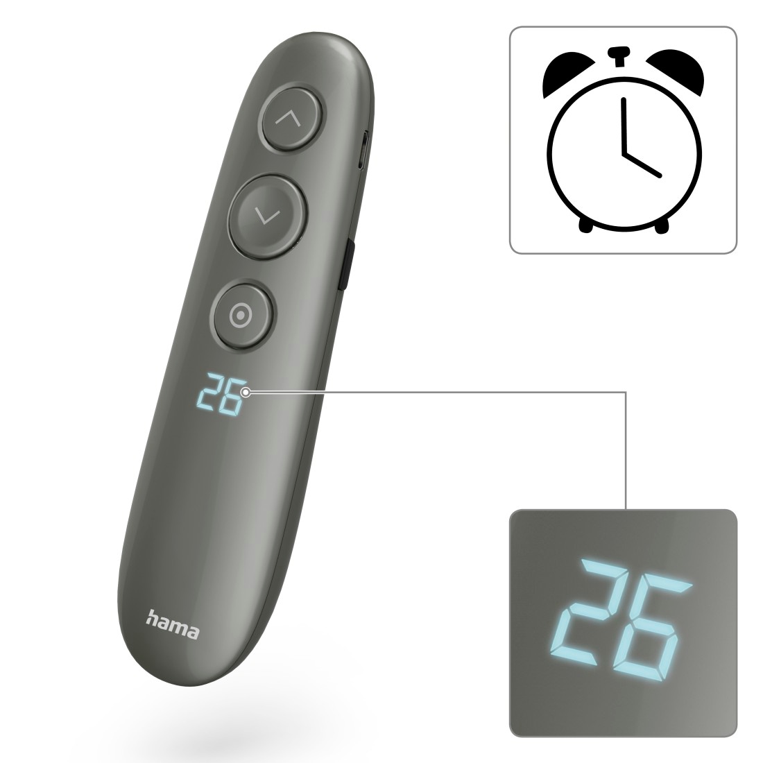 Hama Fernbedienung »Digitaler Laserpointer mit Spot-Illumination und Leselupe«, 20m Reichweite, digitaler Laserpointer, Spot-Illumination, Lupe, Timer