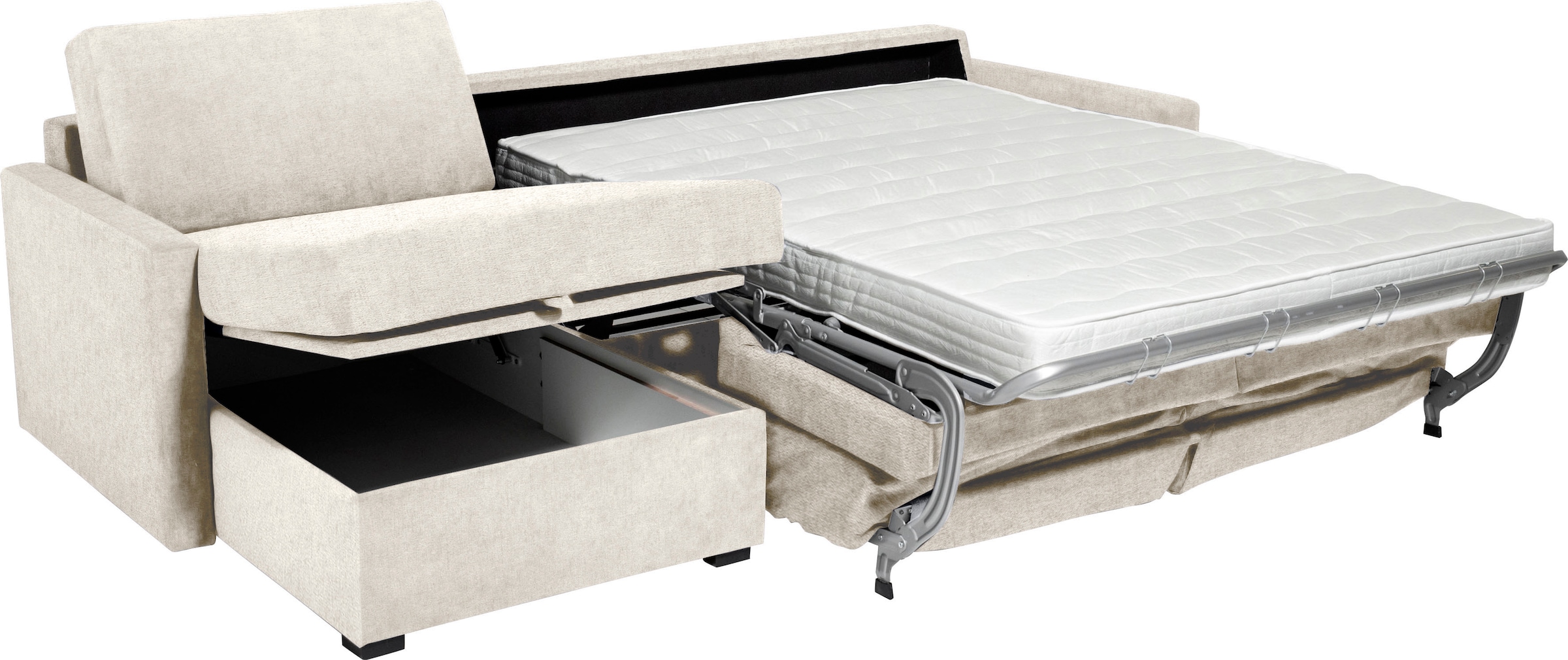 Places of Style Schlafsofa »GOLDPOINT Ecksofa 264 cm, Liegefläche (140/200cm), L-Form,«, Bettfunktion, Bonell-Federkernmatratze und Dauerschläfer-Funktion