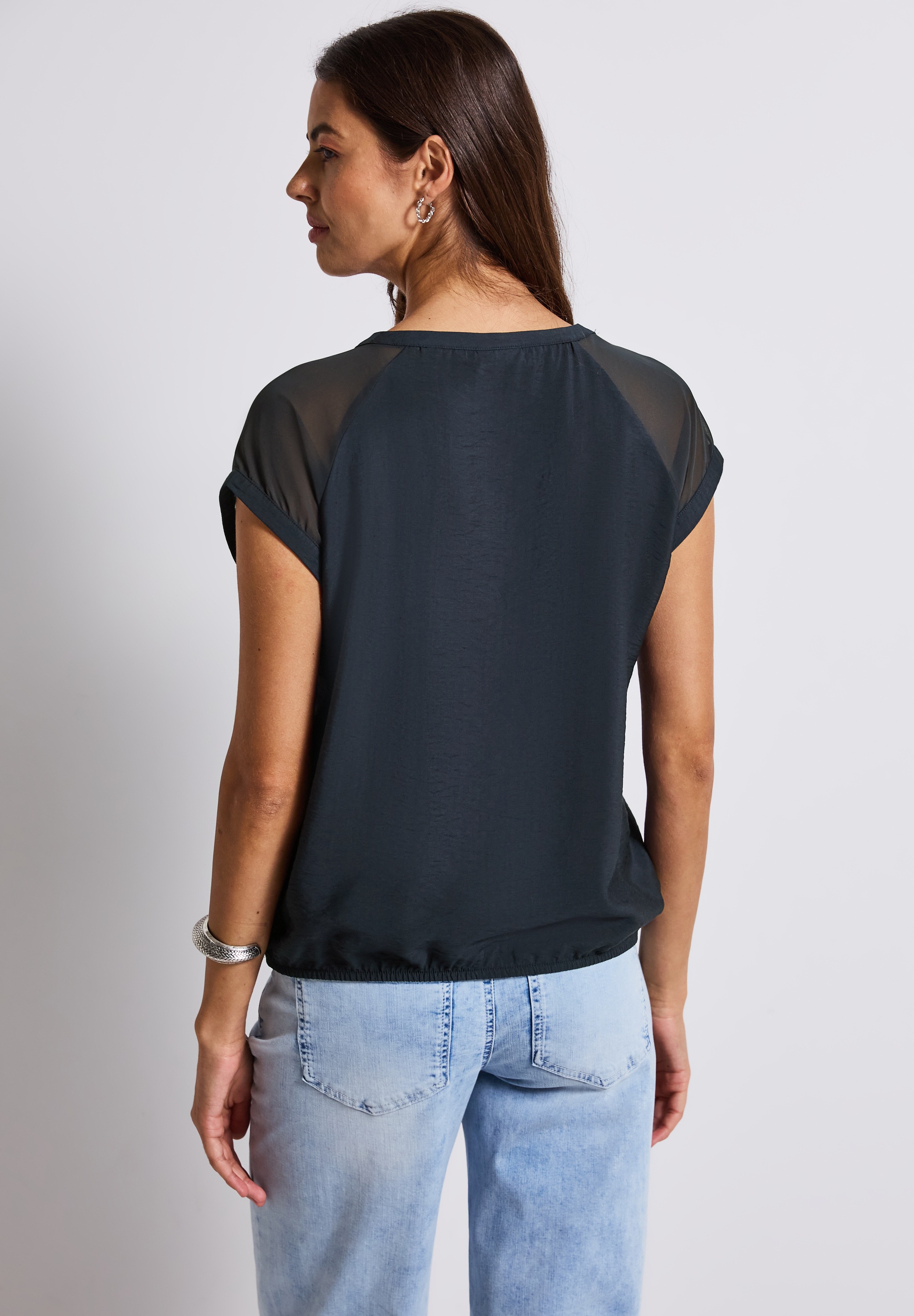 STREET ONE Blusentop, mit Meshdetail günstig online kaufen