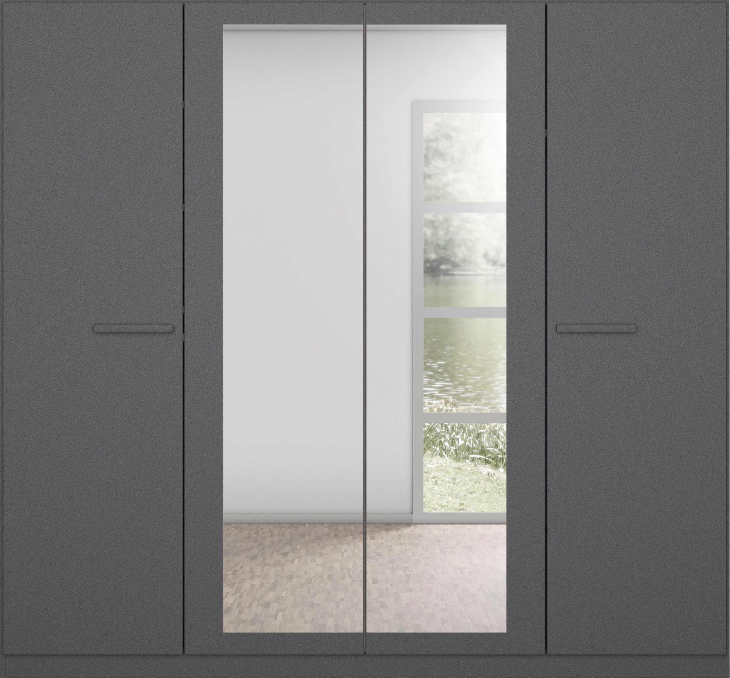 rauch Drehtürenschrank »Kleiderschrank Schrank Garderobe Garderobenschrank Stauraumwunder MODI«, optional mit Spiegel MADE IN GERMANY