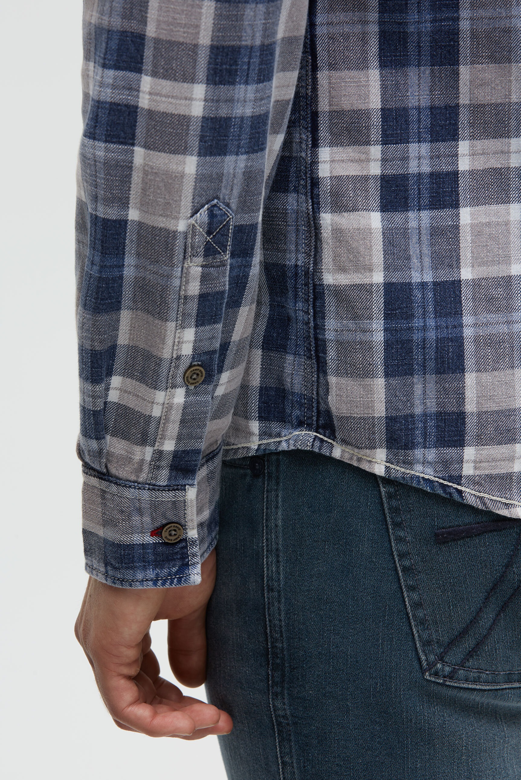 CAMP DAVID Langarmhemd mit Brusttasche