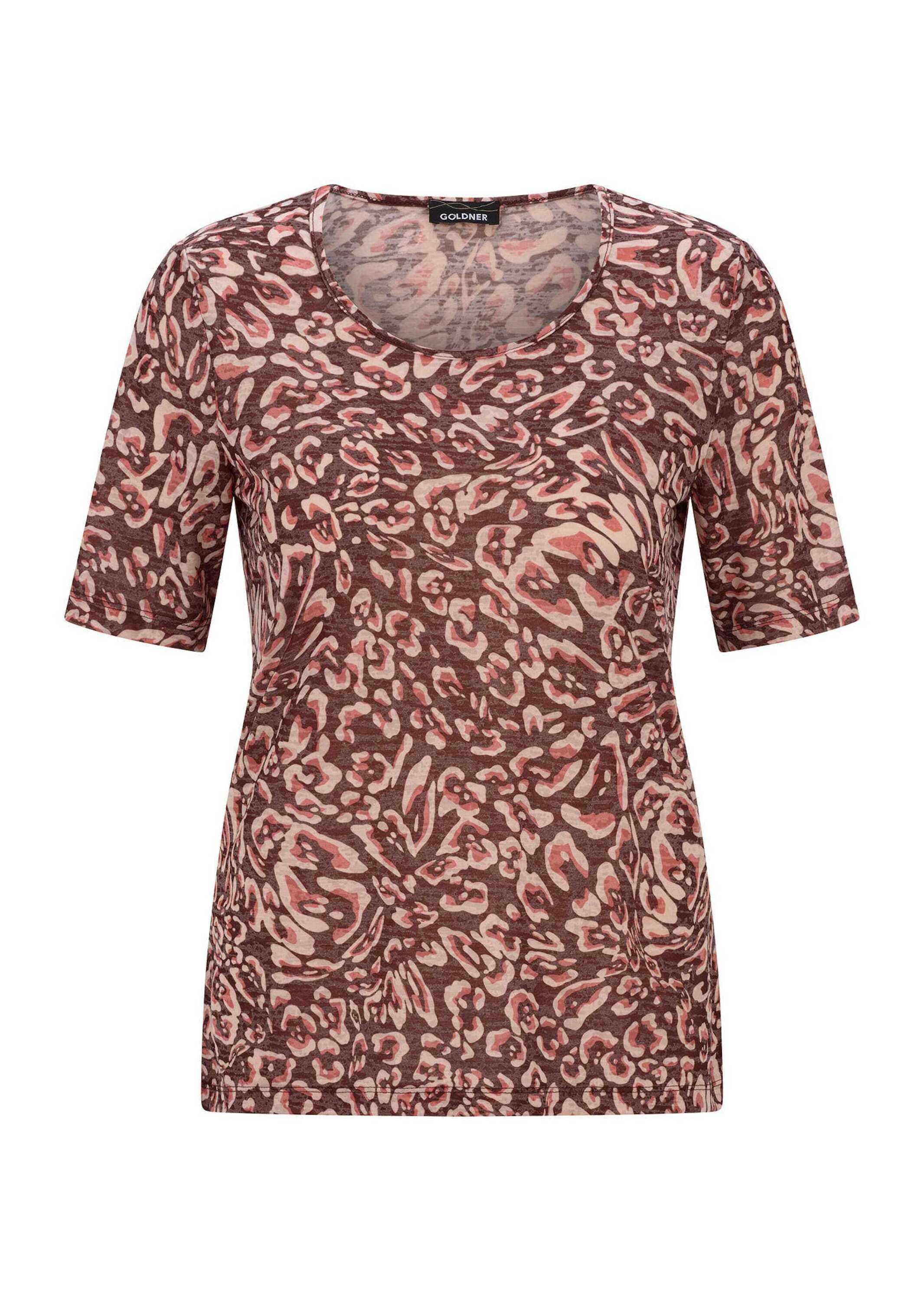 GOLDNER "Viskoseshirt mit abstraktem Floraldruck" stretchbequemer Viskosejersey