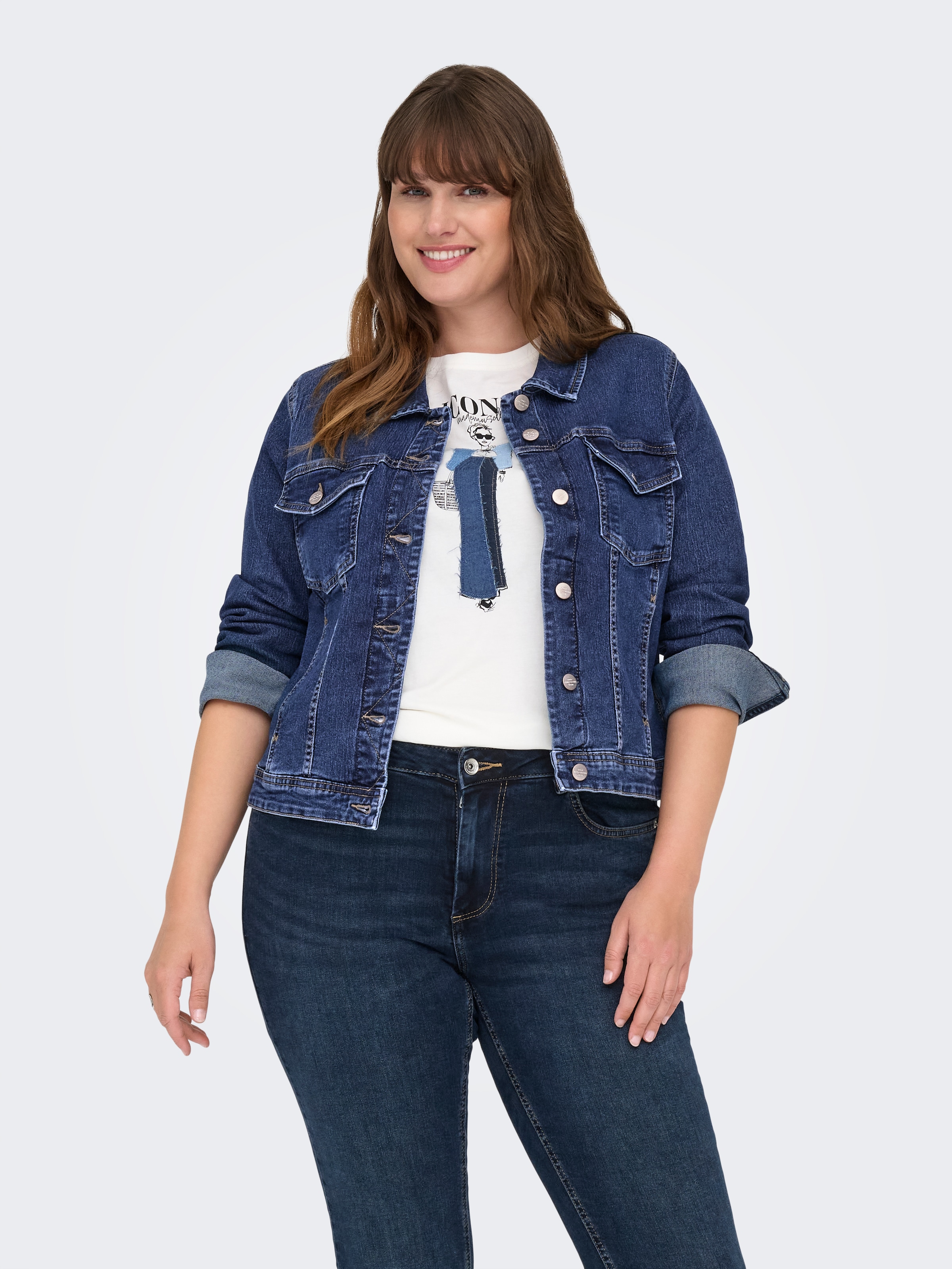 ONLY CARMAKOMA Jeansjacke »CARWESPA LS DBD JACKET DNM«