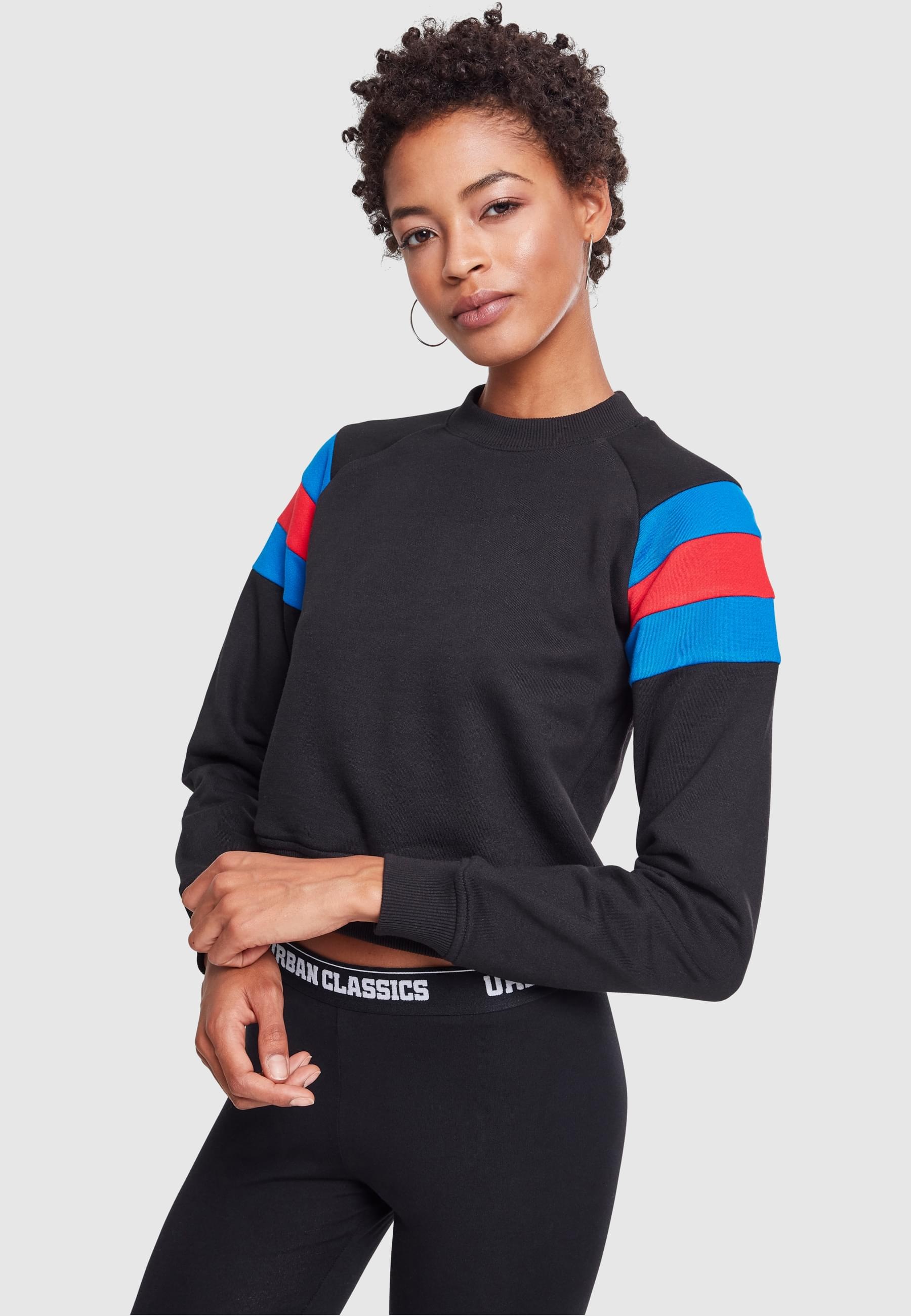 URBAN CLASSICS Sweatshirt »Urban Classics Damen Ladies Sleeve Stripe Crew«, (1 tlg.)