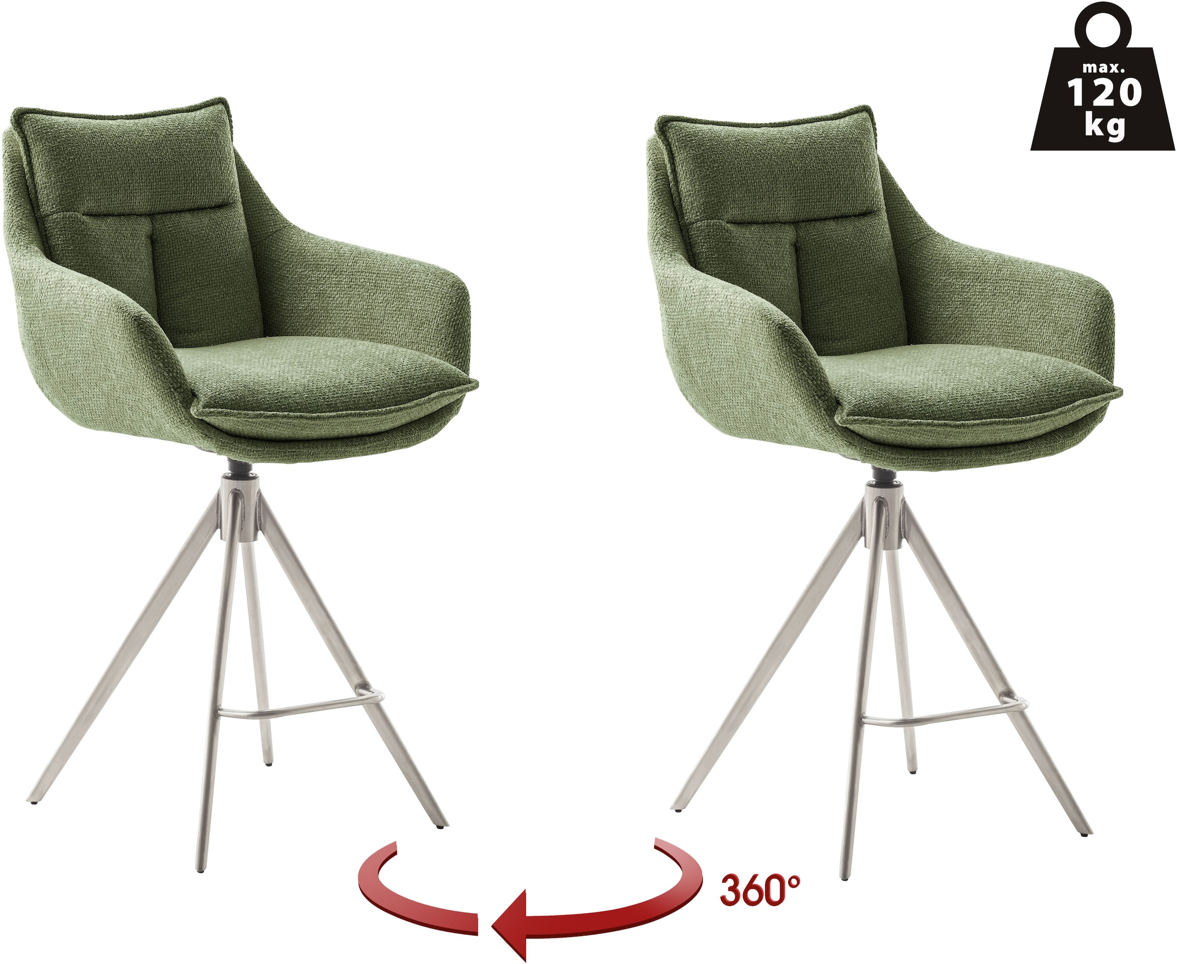 MCA furniture Bistrostuhl "Parker Tresenstuhl mit Armlehnen Tresenhocker", günstig online kaufen