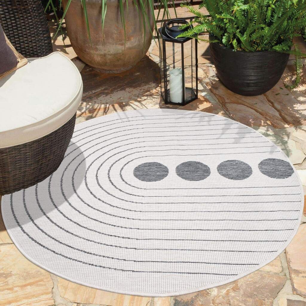 Outdoorteppich »DUO RUG 5739«, rund, 5 mm Höhe, Wendeteppich Wetterfest In- & Outdoor,...