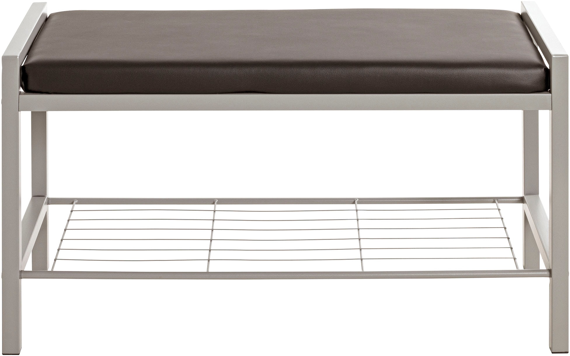 HAKU Schuhbank »Flurbank, Garderobenbank, Sitzbank« rechteckig - aus Metall Grau - B/T/H 80/32/48 cm