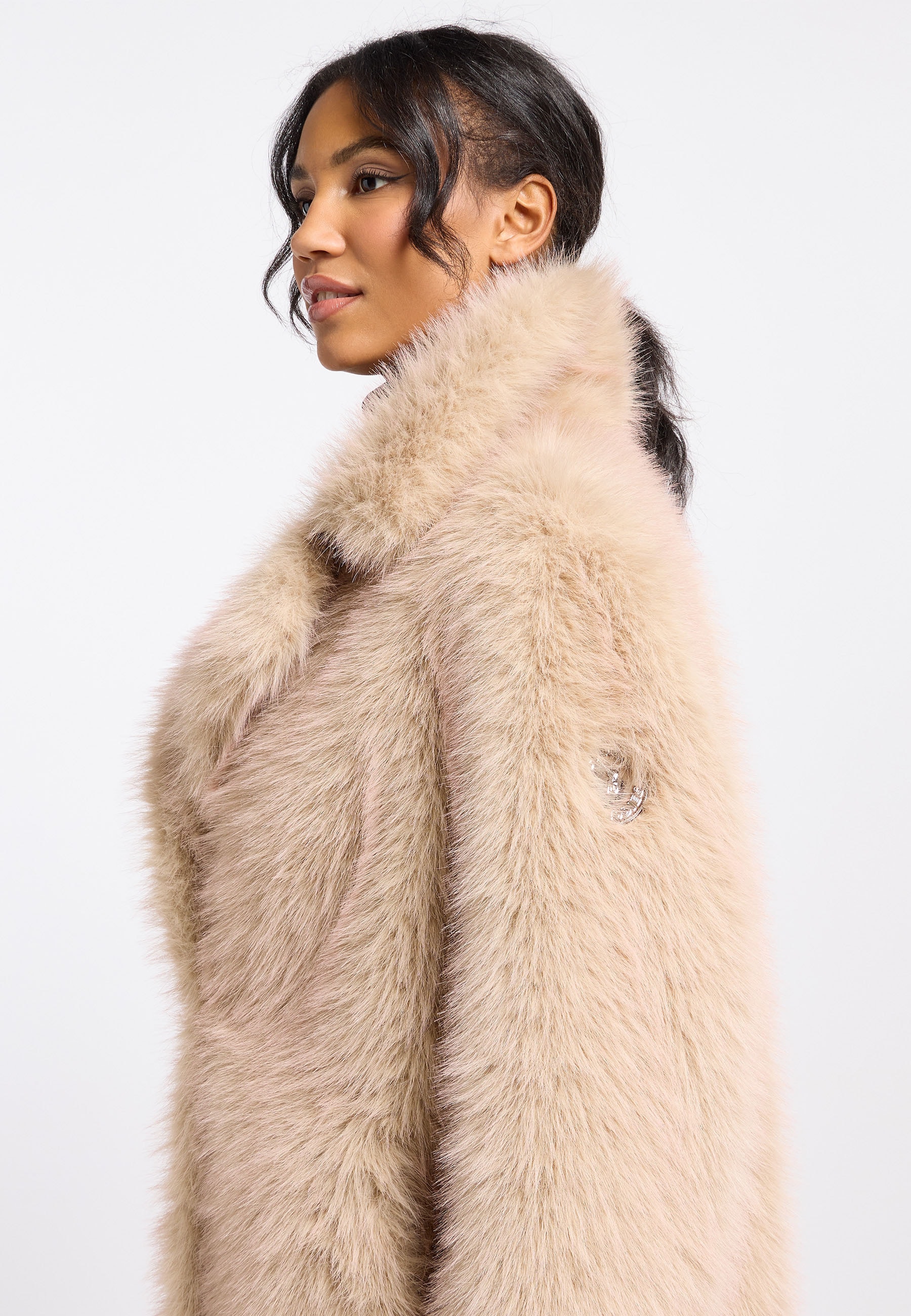 Frieda & Freddies Fellimitatmantel »Fake Fur Coat / Moon-lake«