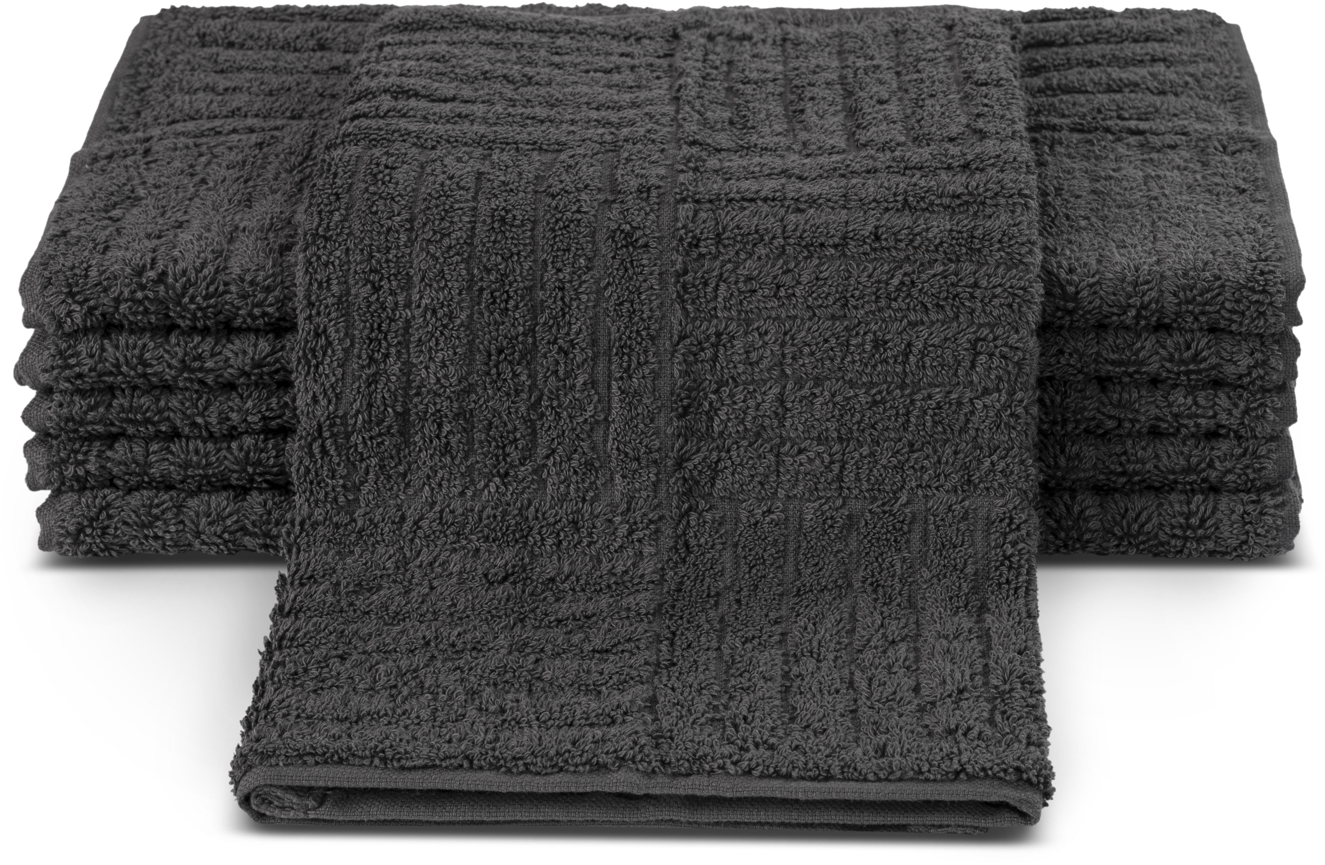 Gästehandtücher ROSS, B:30cm L:50cm, grau, Frottier, Frottier, Handtücher, "CARRE", 100% Baumwolle, Rippenstruktur, große Farbauswahl