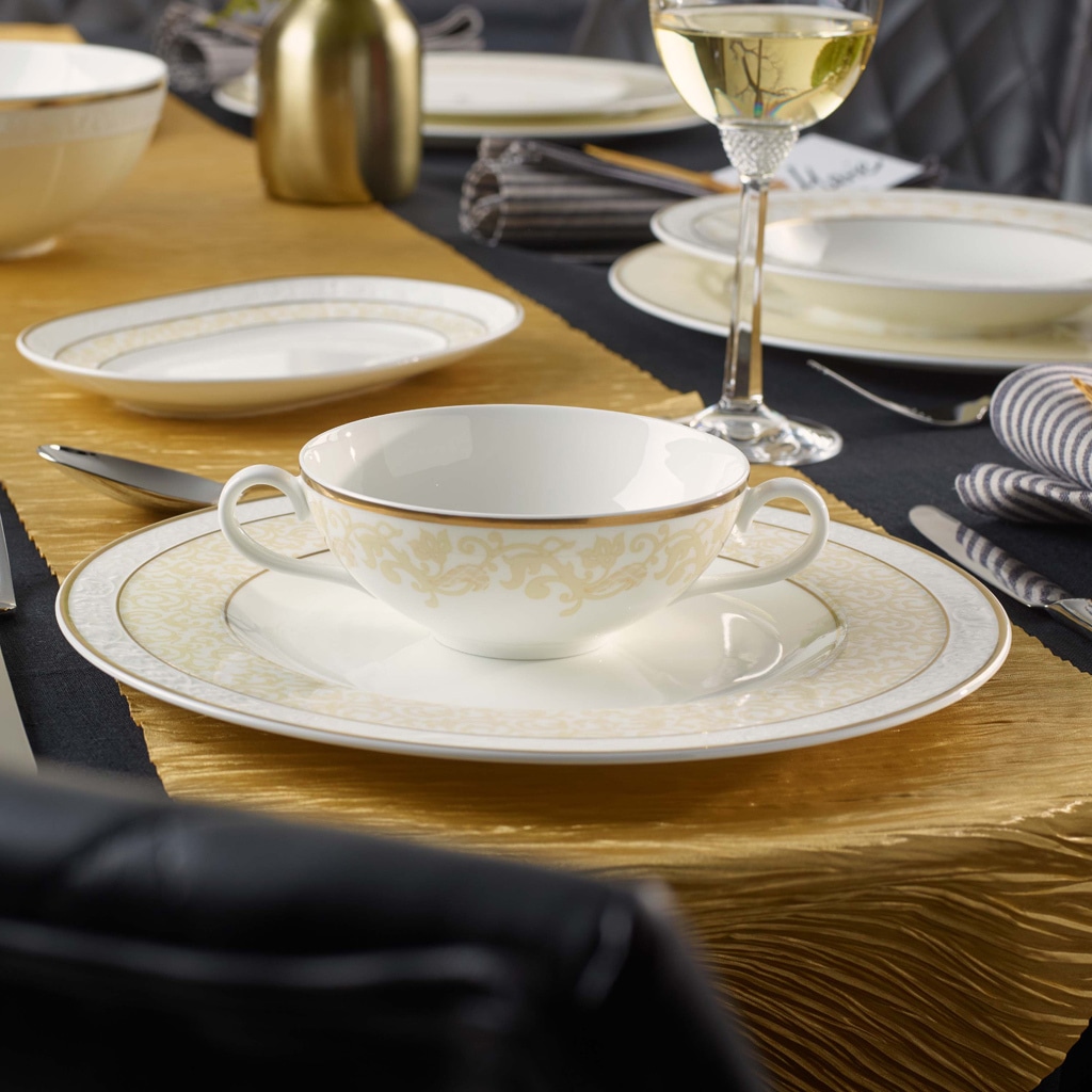 Villeroy & Boch Tasse »Suppen-Obertassen Ivoire 200 ml 6er Set weiß-gold«