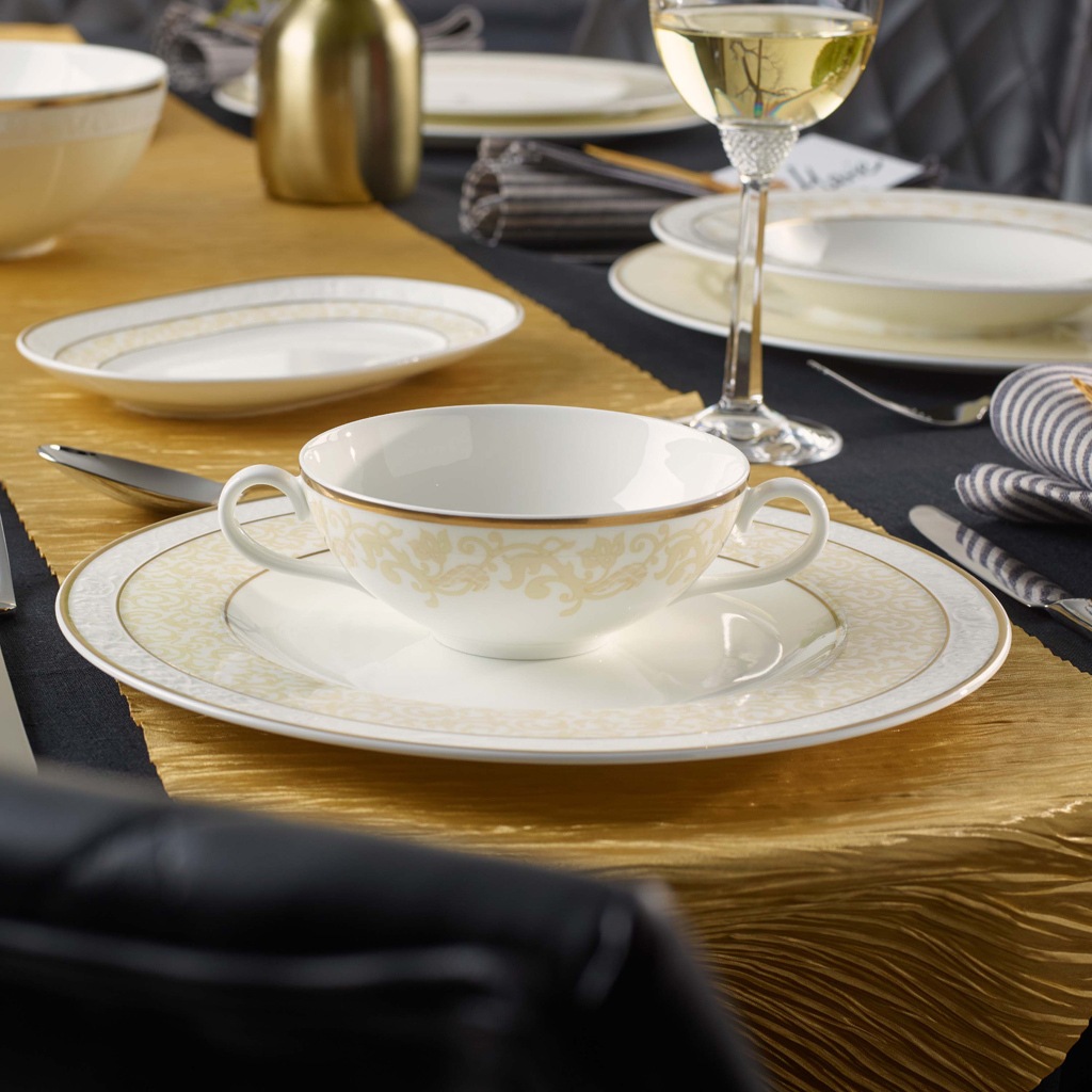 Villeroy & Boch Tasse "Suppen-Obertasse Ivoire 200 ml weiß-gold" günstig online kaufen