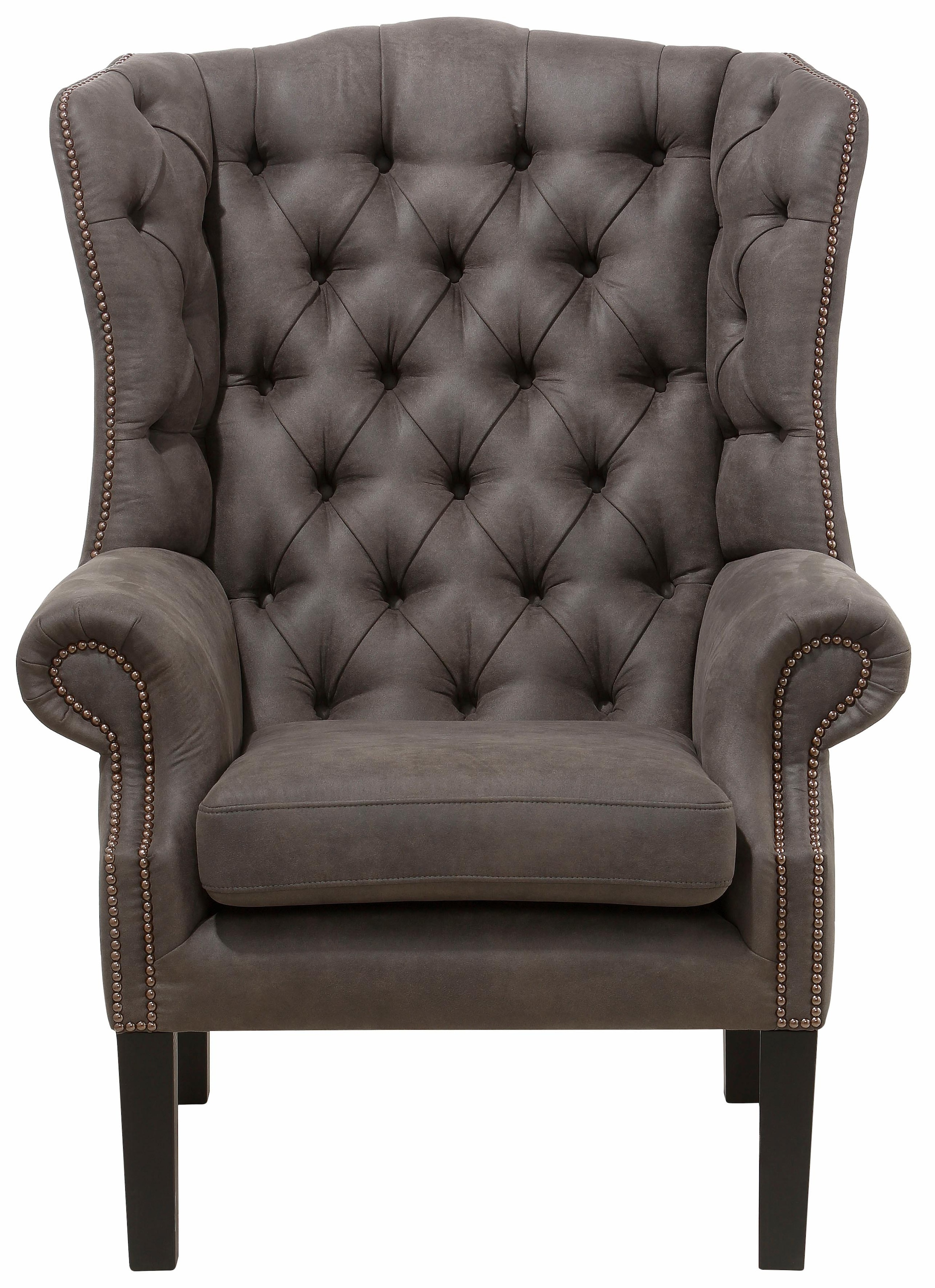 Home affaire Sessel "Bedford Ohrensessel Chesterfield", mit aufwendiger Kno günstig online kaufen