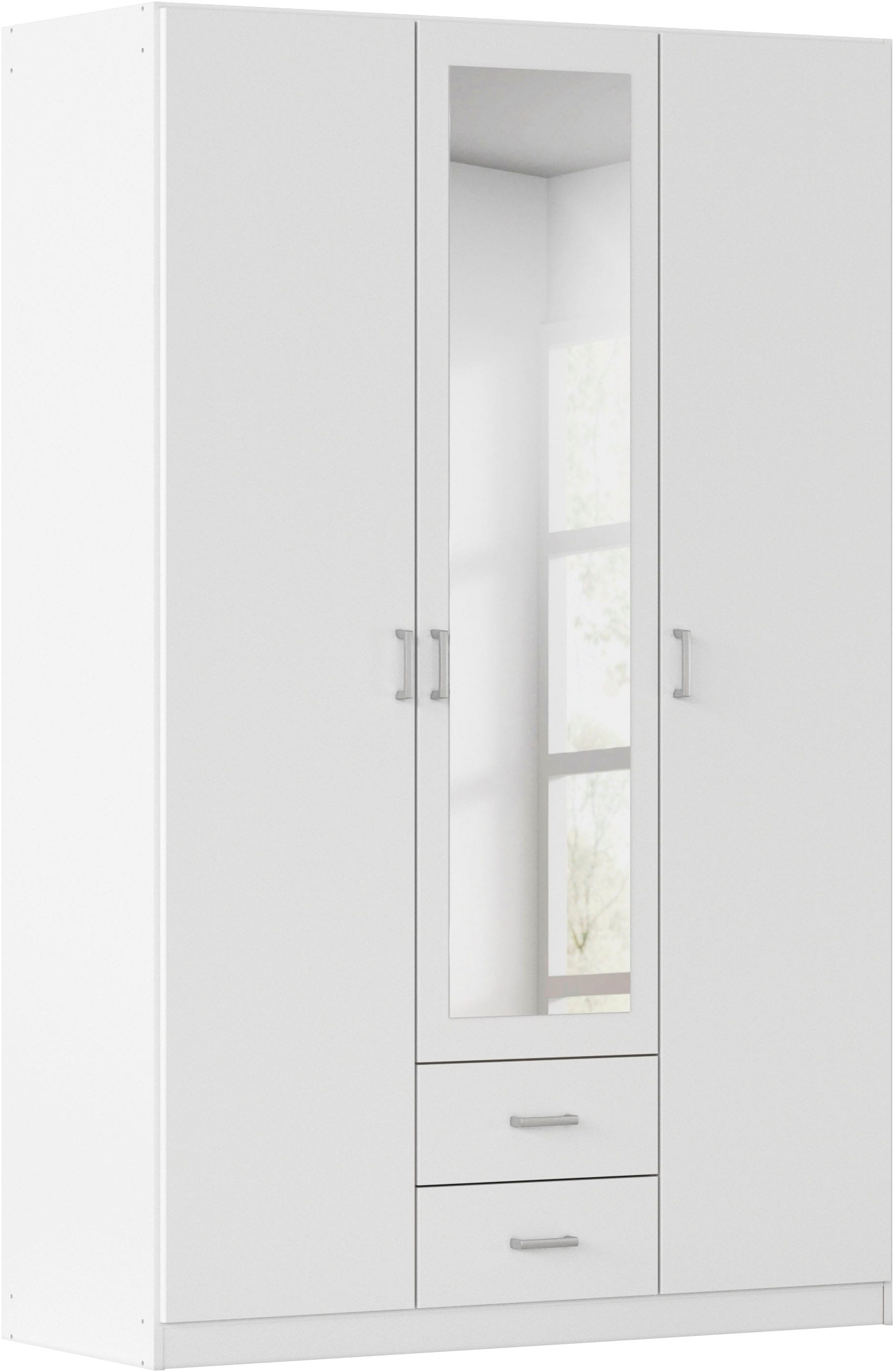 rauch Kleiderschrank "Schrank Garderobe Ankleide GAMMA Breiten 91/136/181/226/271/315/360 cm" in 3 Ausstattungen BASIC/CLASSIC/PREMIUM (inkl. SOFT-CLOSE-Funktion), verschiedene Griff-Varianten, mit Spiegel TOPSELLER MADE IN GERMANY
