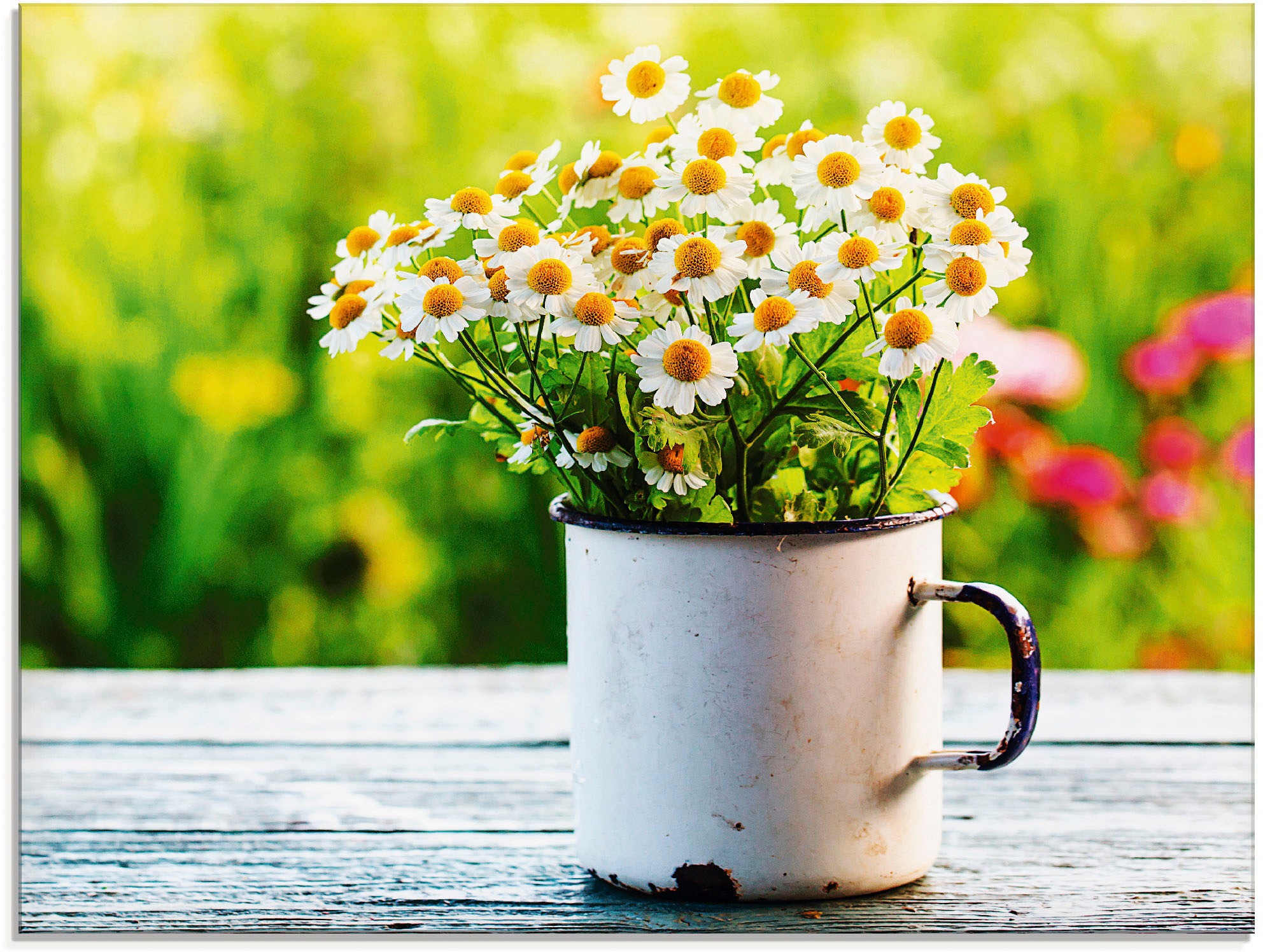 Artland Glasbild "Frühlingsgarten mit Echter Kamille" 1 Stk. tlg. in versch günstig online kaufen