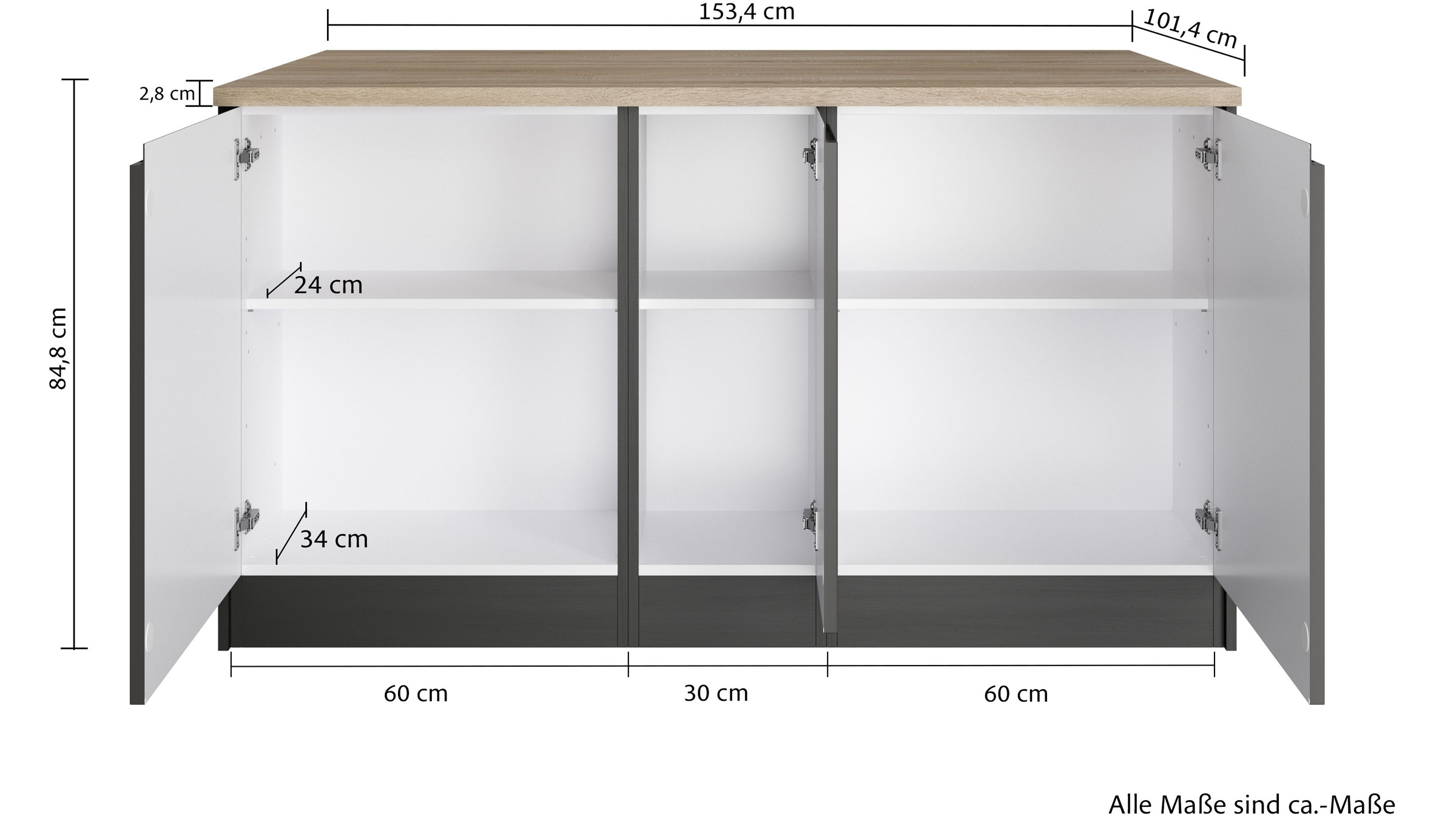 HELD MÖBEL Kücheninsel »Virginia«, Breite 153 cm, MDF-Fronten, Flaschenregal