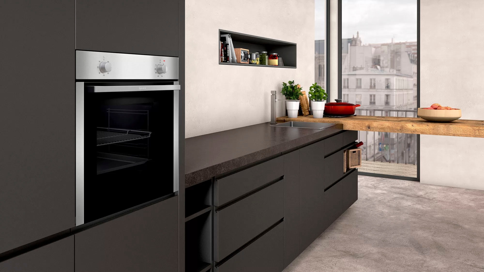 NEFF Backofen-Set N 30/N 70 »B1DCA0AN0«, mit Teleskopauszug nachrüstbar