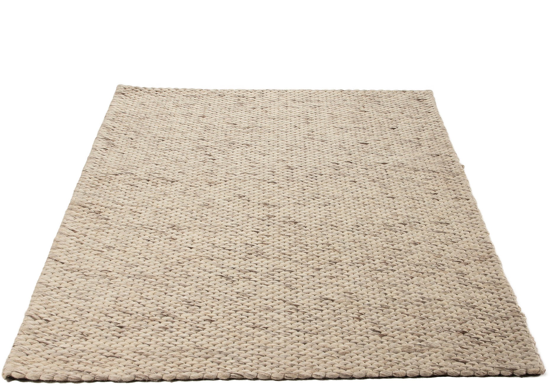 carpetfine Wollteppich »Sina,  auch als Läufer«, rechteckig, 14 mm Höhe, Handweb Teppich, reine Wolle, meliert, handgewebt, weich & kuschelig