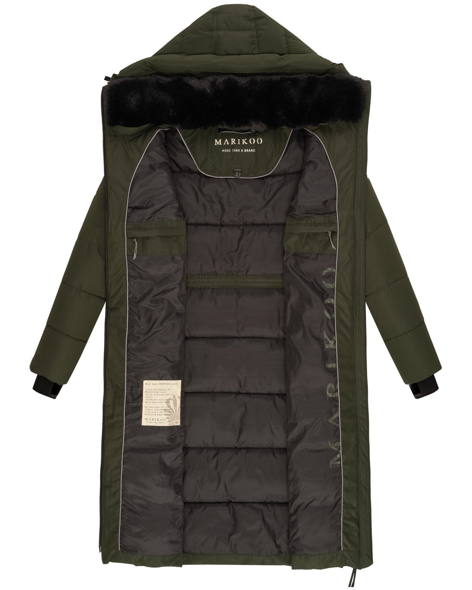 Marikoo Steppjacke »Zuraraa XVI«, langer Winter Mantel gesteppt
