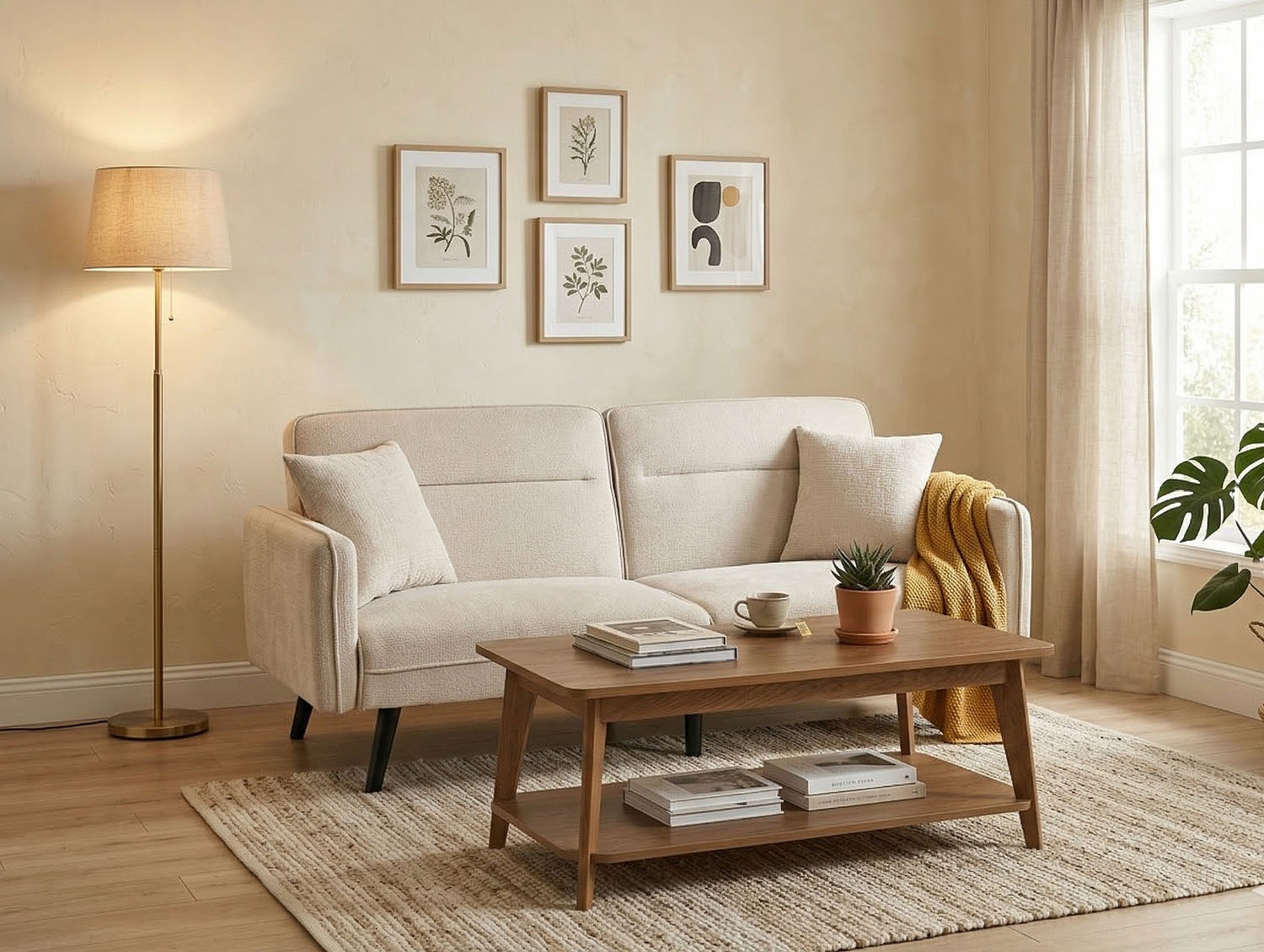 Jahnke Couchtisch "SIXTY COFFEE" Couchtisch, 2 Ebenen, Skandi, Eiche-Optik, Breite:110 cm
