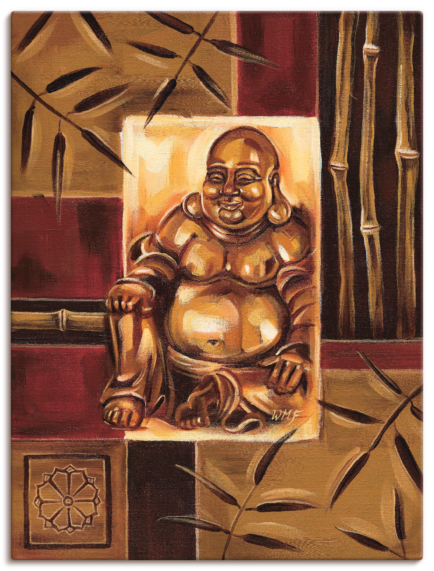 Artland Wandbild "Lachender Buddha", Religion, (1 St.), als Leinwandbild, P günstig online kaufen